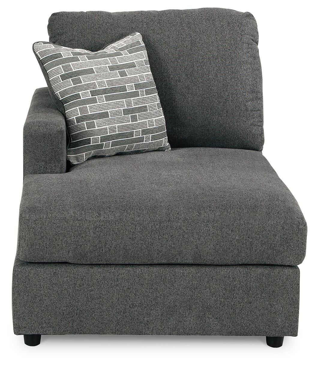 Edenfield 3-Piece LAF Chaise Sectional in Charcoal Chenille