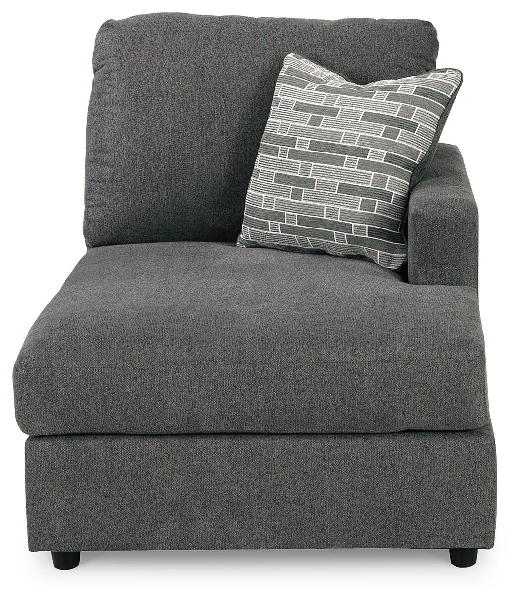 Edenfield 3-Piece RAF Chaise Sectional in Charcoal Chenille