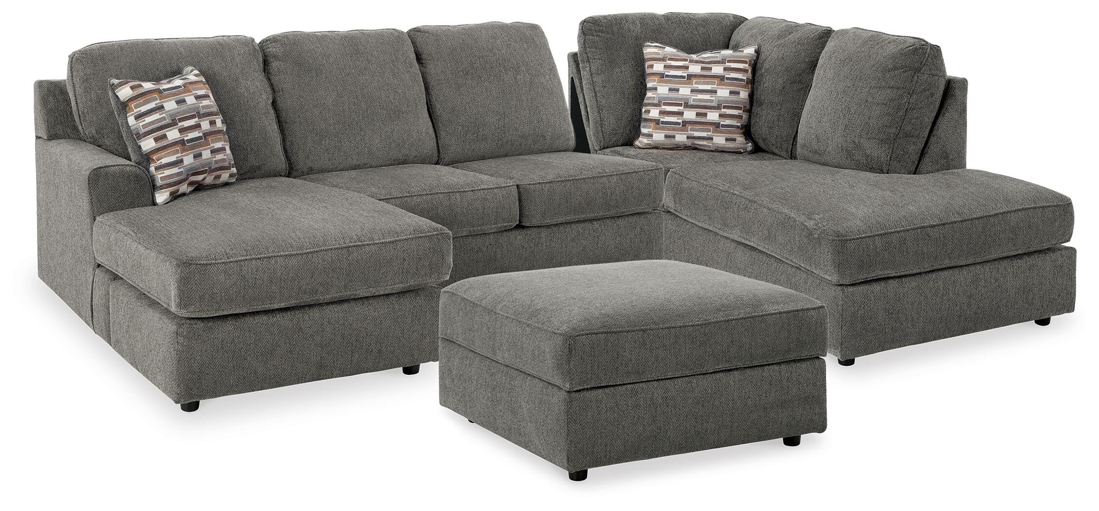 O'Phannon 2-Piece Sectional and Ottoman in Putty