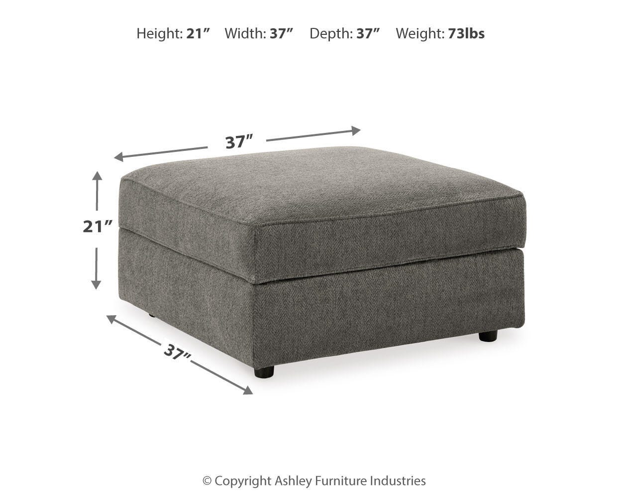 O'Phannon Ottoman With Storage in Putty Chenille
