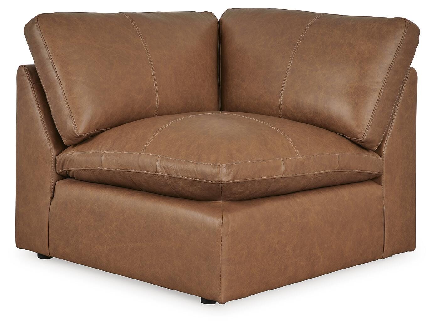 Emilia 5-Piece Sectional in Caramel Leather