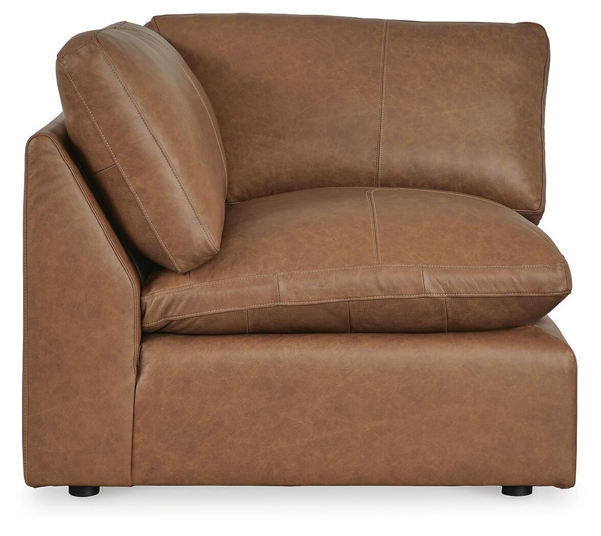 Emilia 5-Piece Sectional in Caramel Leather