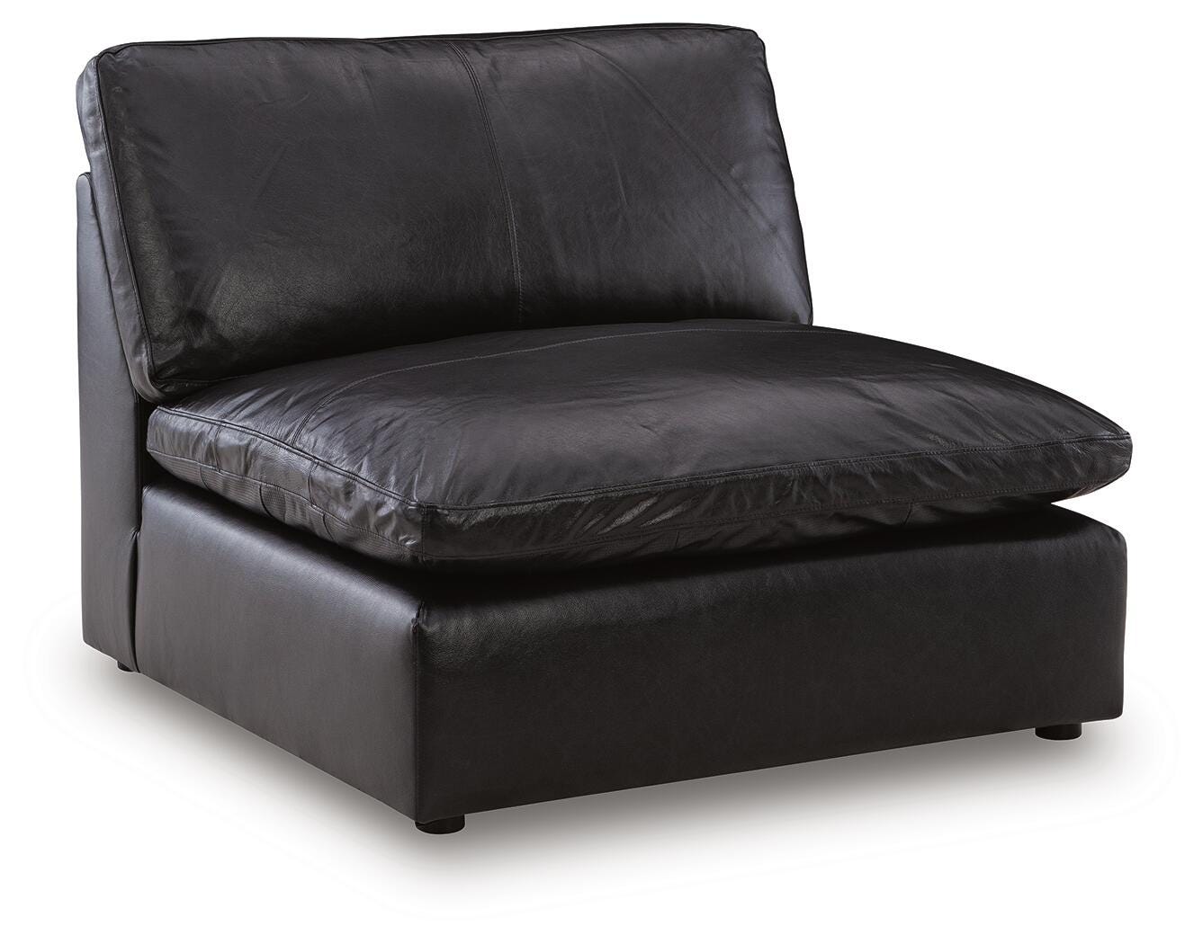 Emilia 5-Piece Sectional in Black Leather