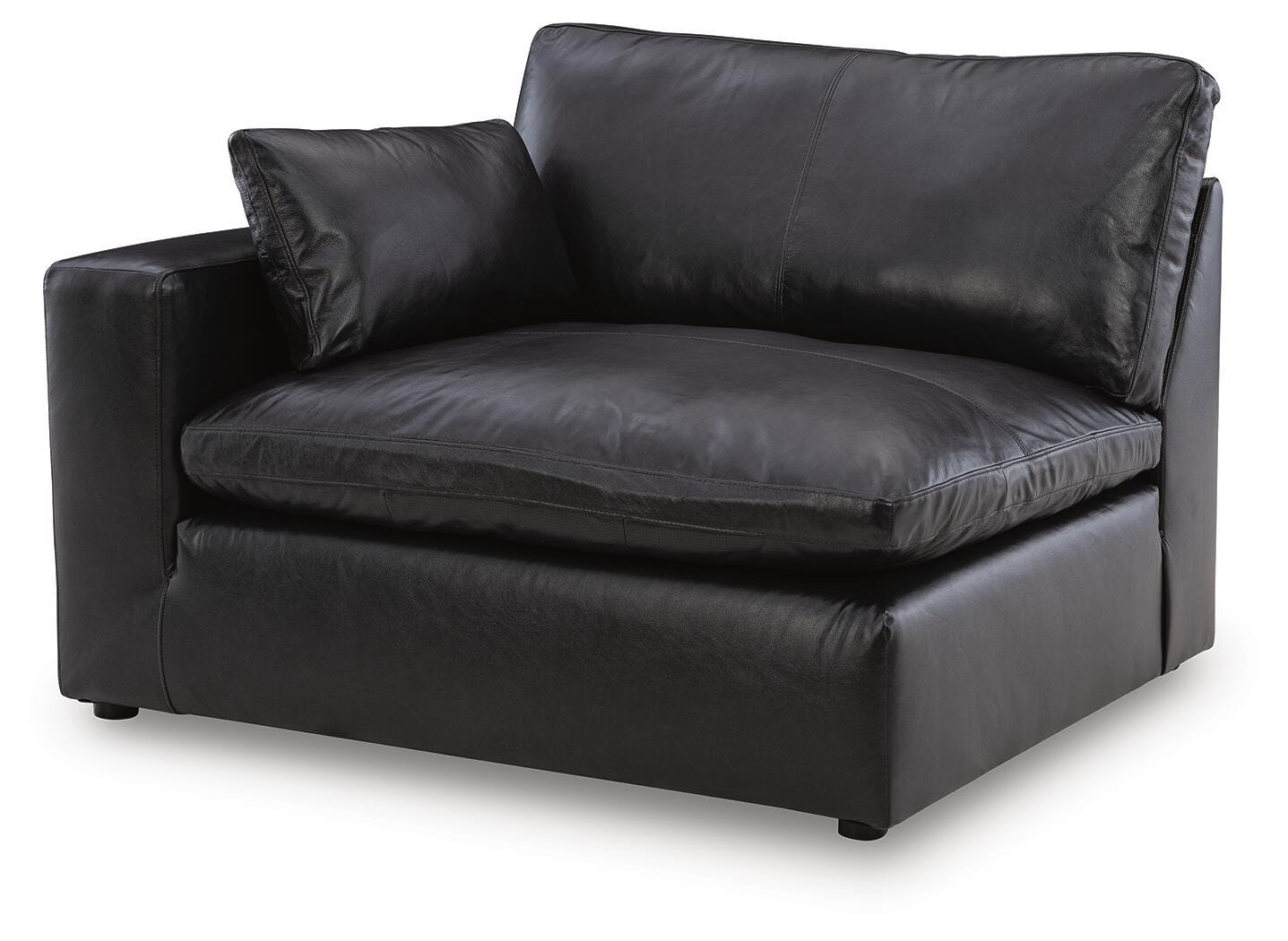 Emilia 6-Piece Sectional in Black Leather