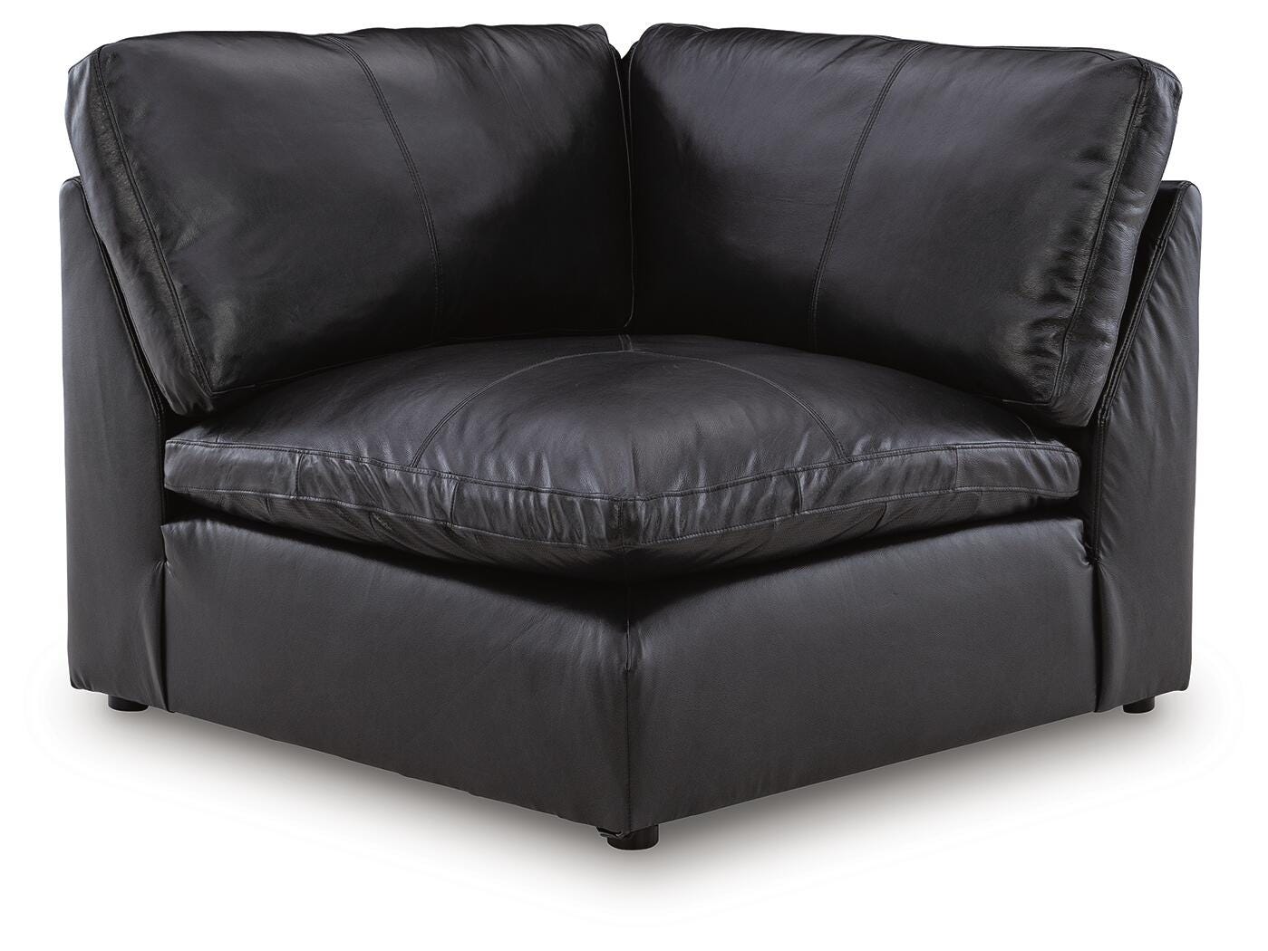 Emilia 7-Piece Sectional in Black Leather