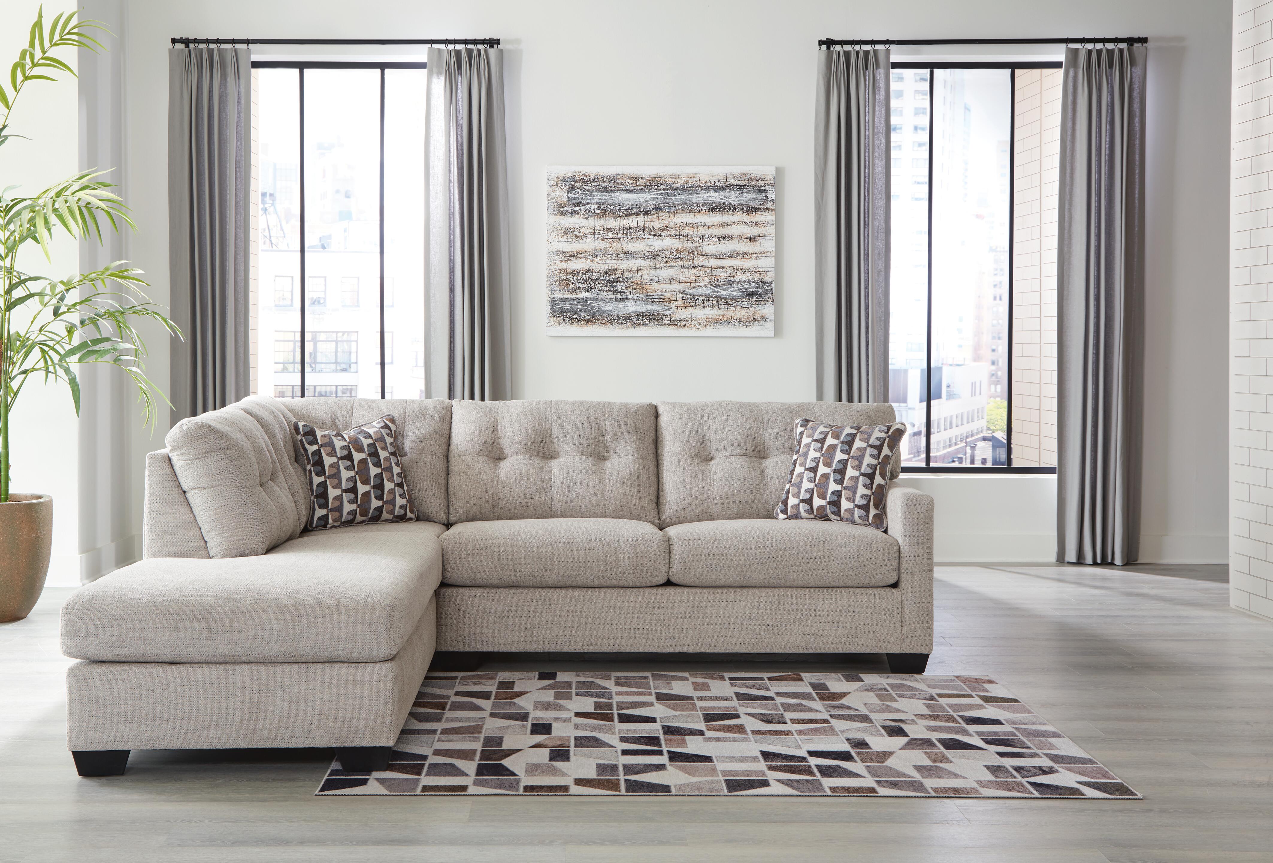 Mahoney 2-Piece LAF Chaise Sectional in Pebble Chenille