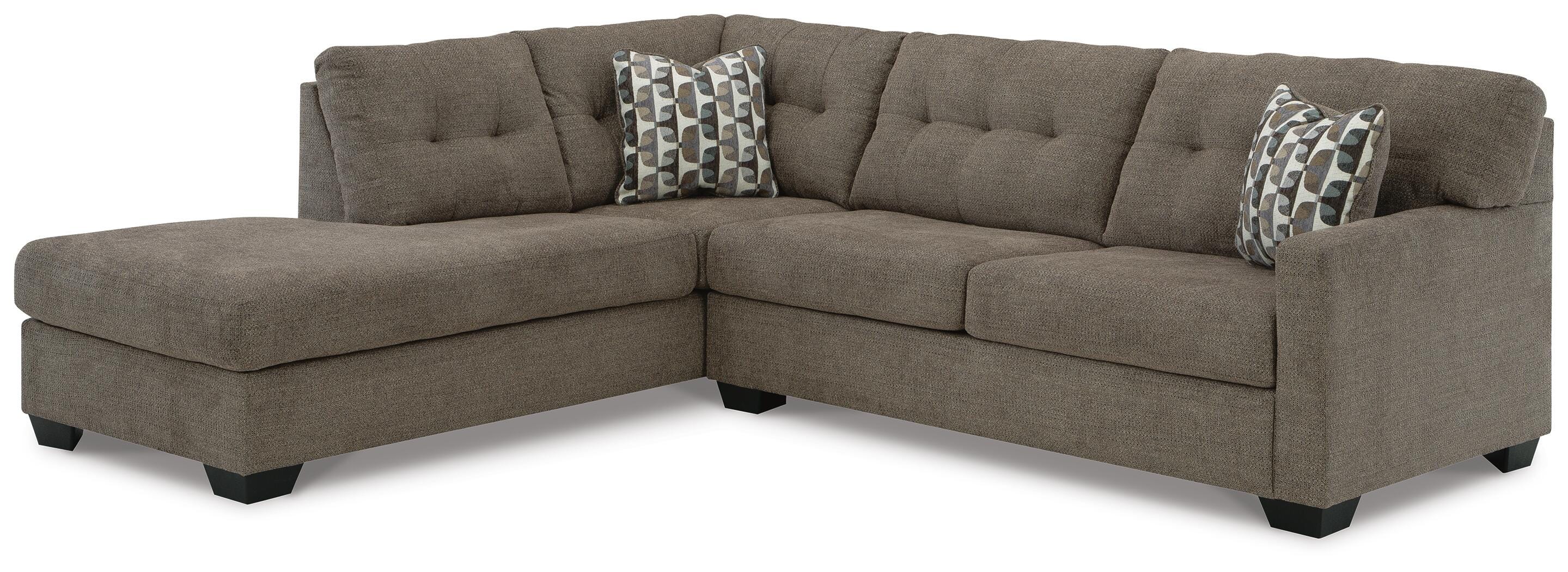Mahoney 2-Piece LAF Chaise Sleeper Sectional in Chocolate Chenille