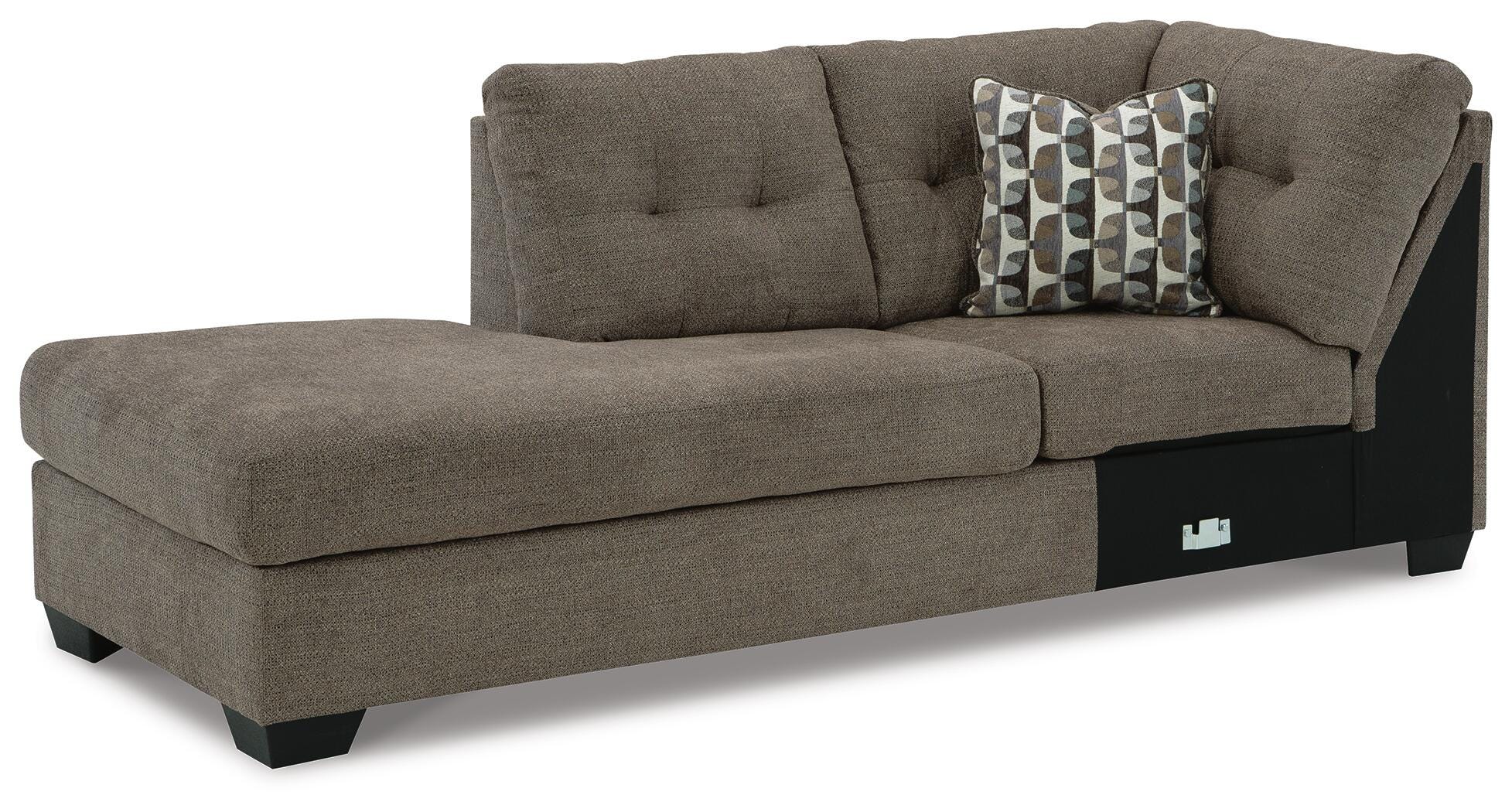 Mahoney 2-Piece LAF Chaise Sleeper Sectional in Chocolate Chenille