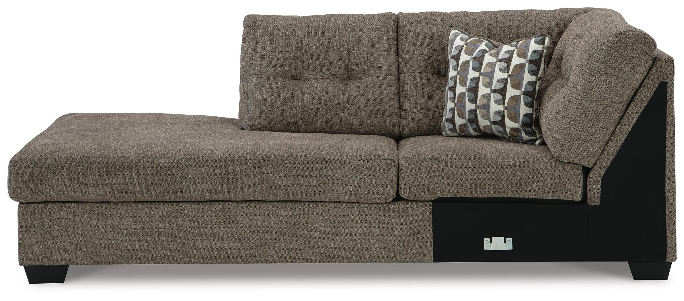 Mahoney 2-Piece LAF Chaise Sleeper Sectional in Chocolate Chenille