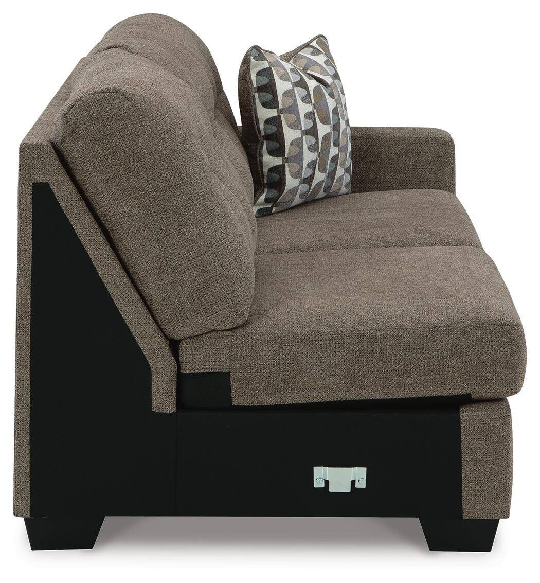 Mahoney 2-Piece LAF Chaise Sectional in Chocolate Chenille