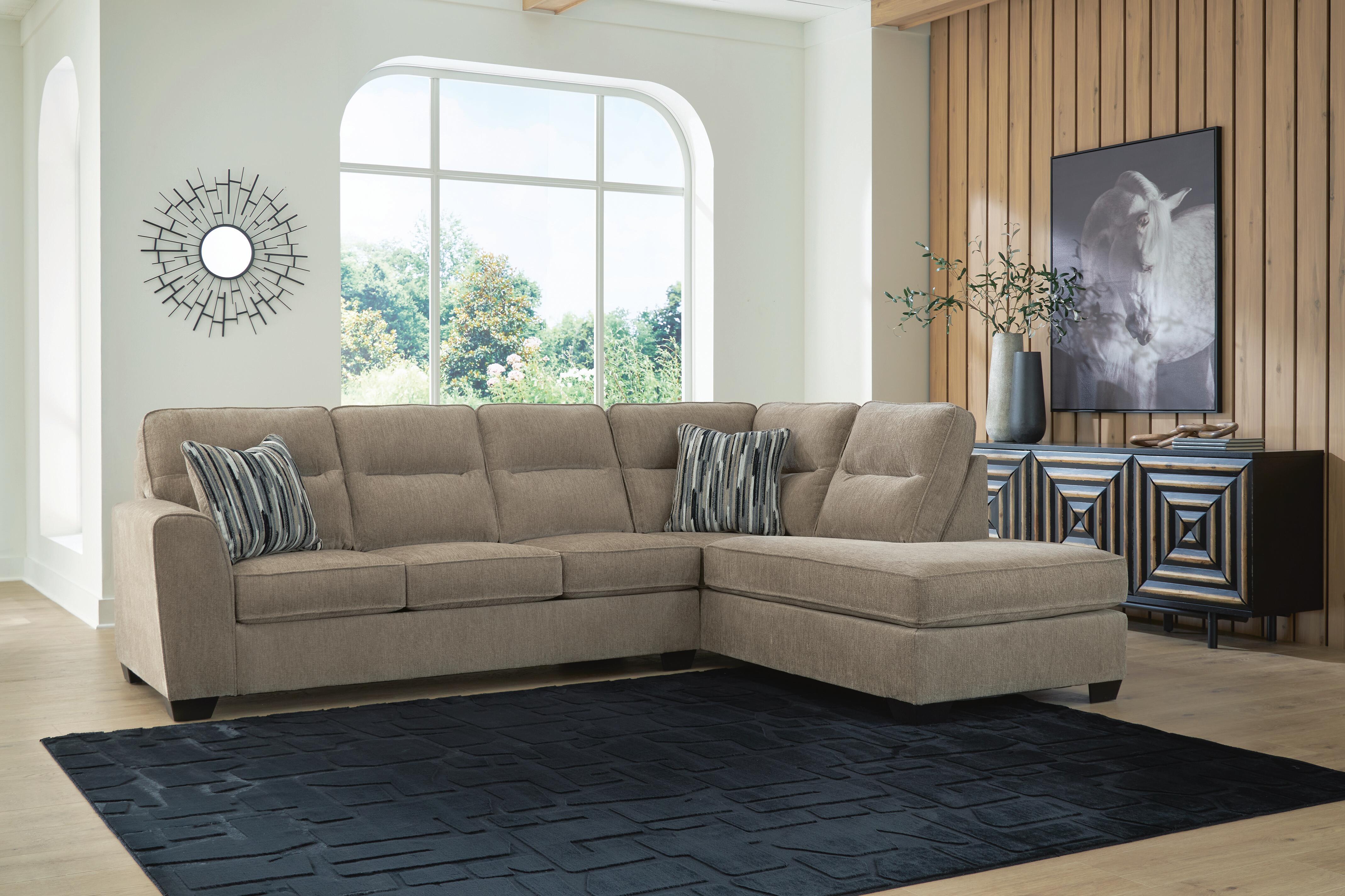 Olten 2-Piece RAF Chaise Sectional in Mocha Chenille