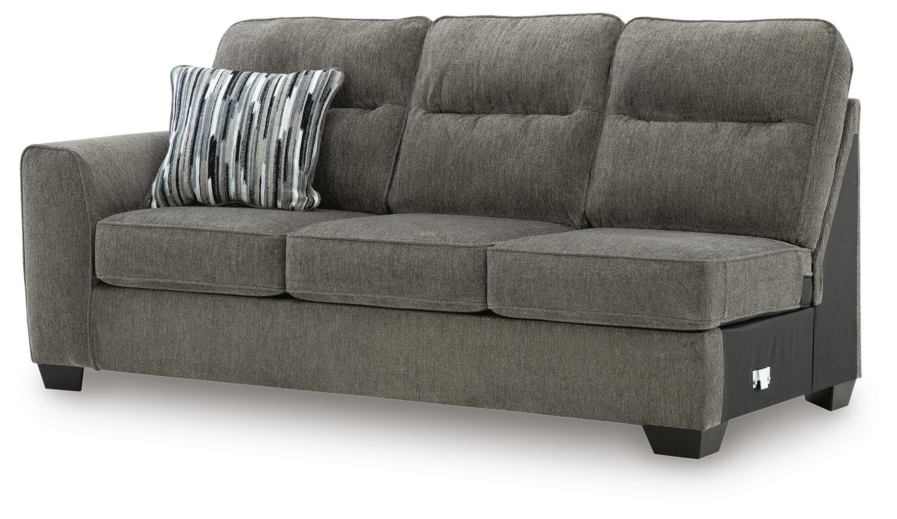 Olten 2-Piece RAF Chaise Sectional in Graphite Chenille
