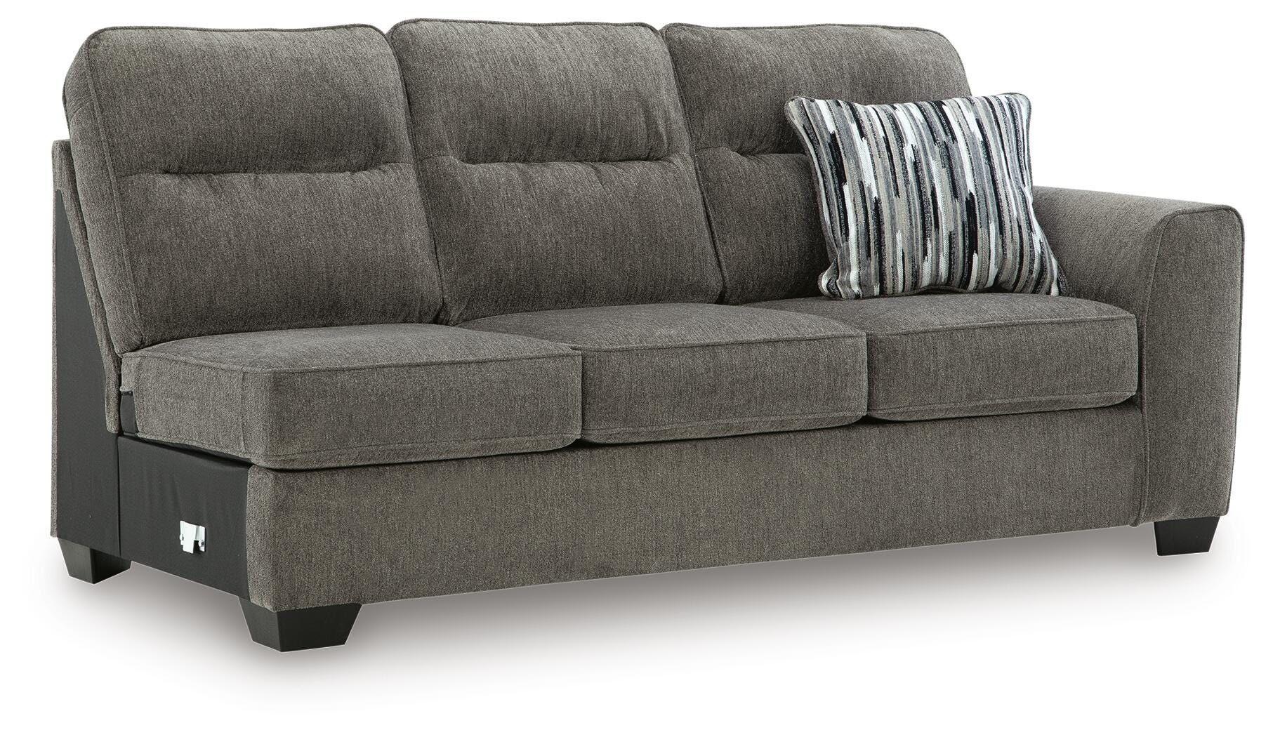 Olten 2-Piece LAF Chaise Sectional in Graphite Chenille