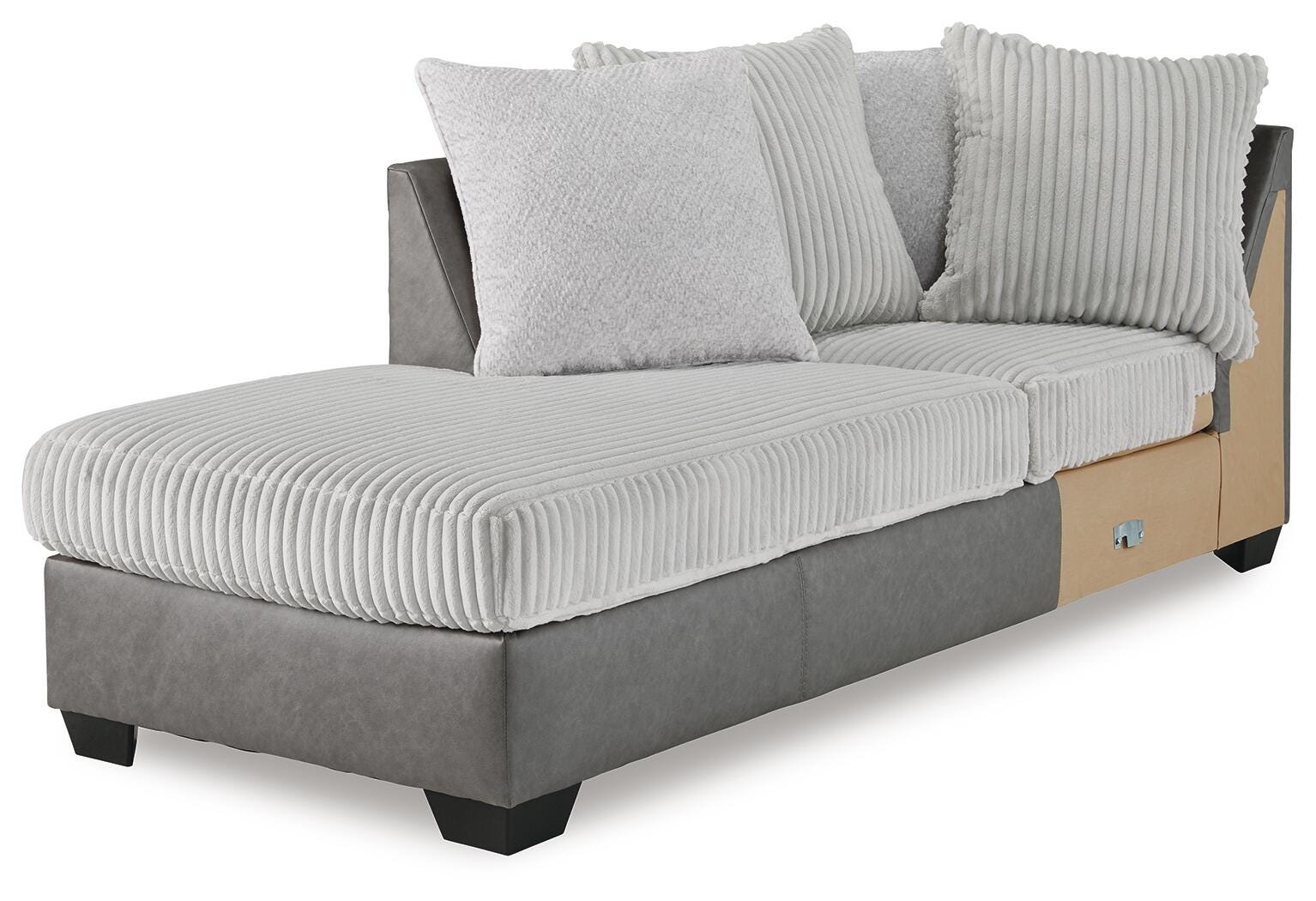Clairette Court 2-Piece LAF Chaise Sectional in Alloy Chenille
