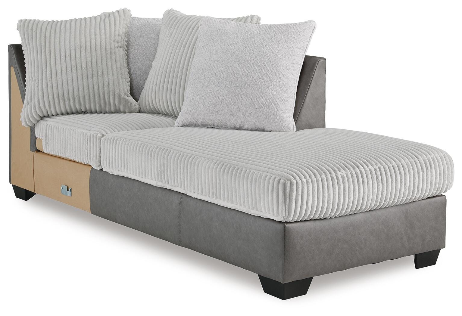 Clairette Court 2-Piece RAF Chaise Sectional in Alloy Chenille
