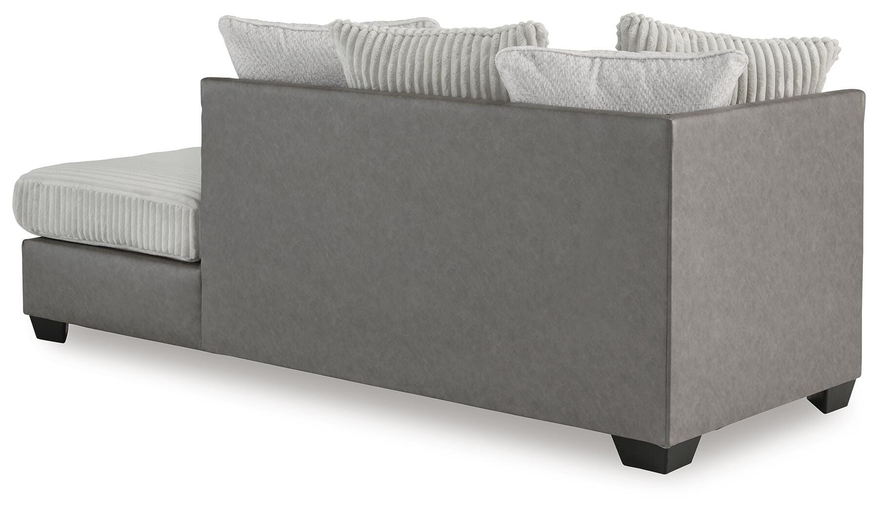 Clairette Court 2-Piece RAF Chaise Sectional in Alloy Chenille