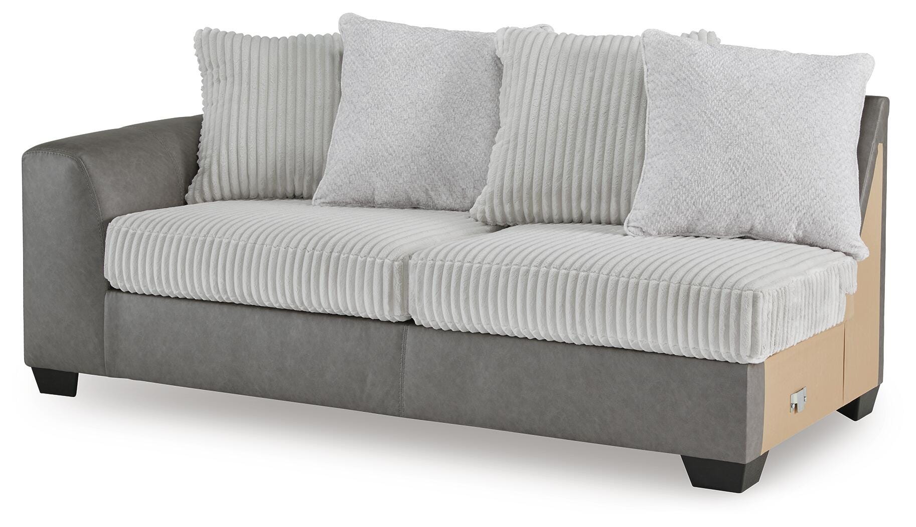Clairette Court 2-Piece RAF Chaise Sectional in Alloy Chenille
