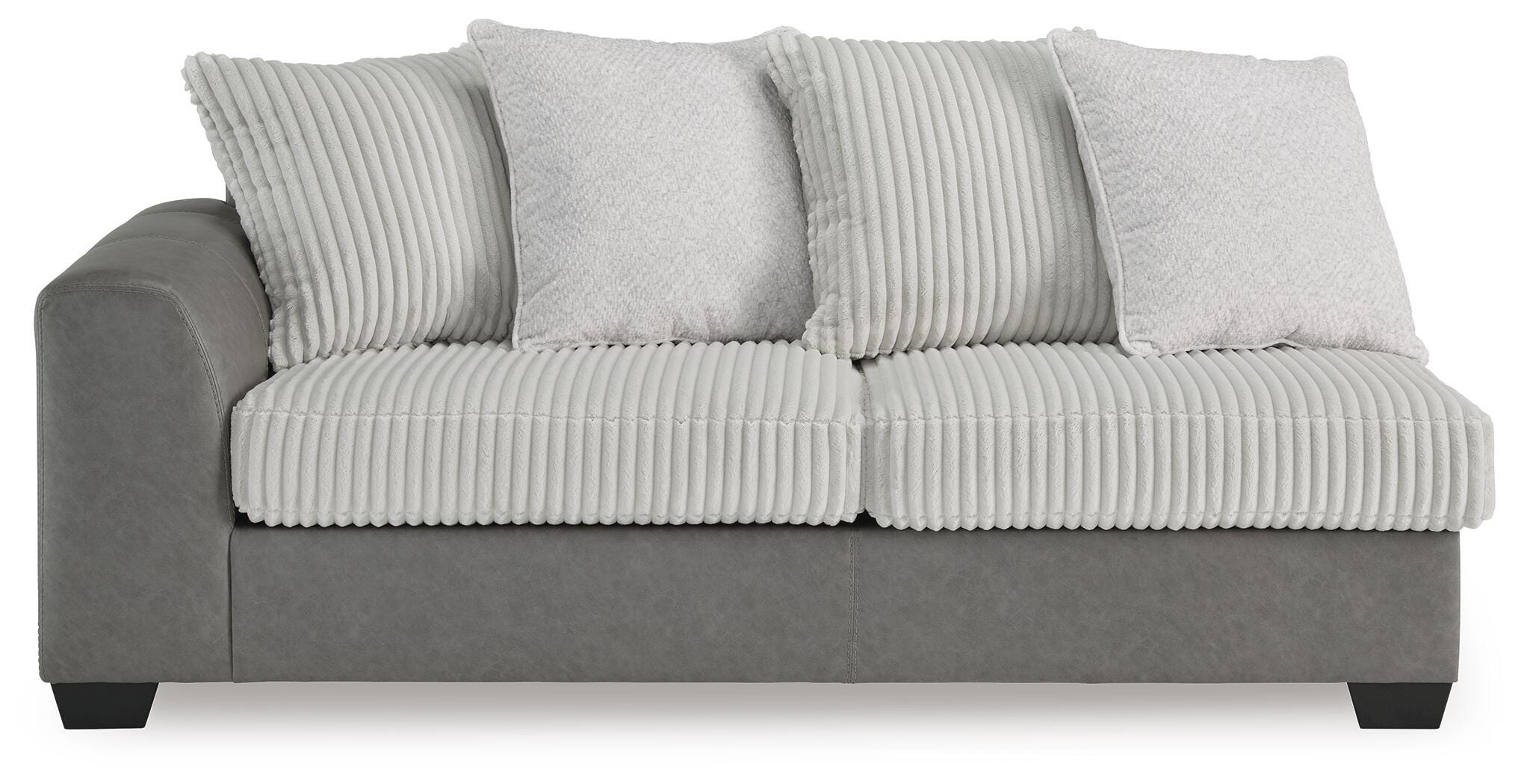 Clairette Court 2-Piece RAF Chaise Sectional in Alloy Chenille