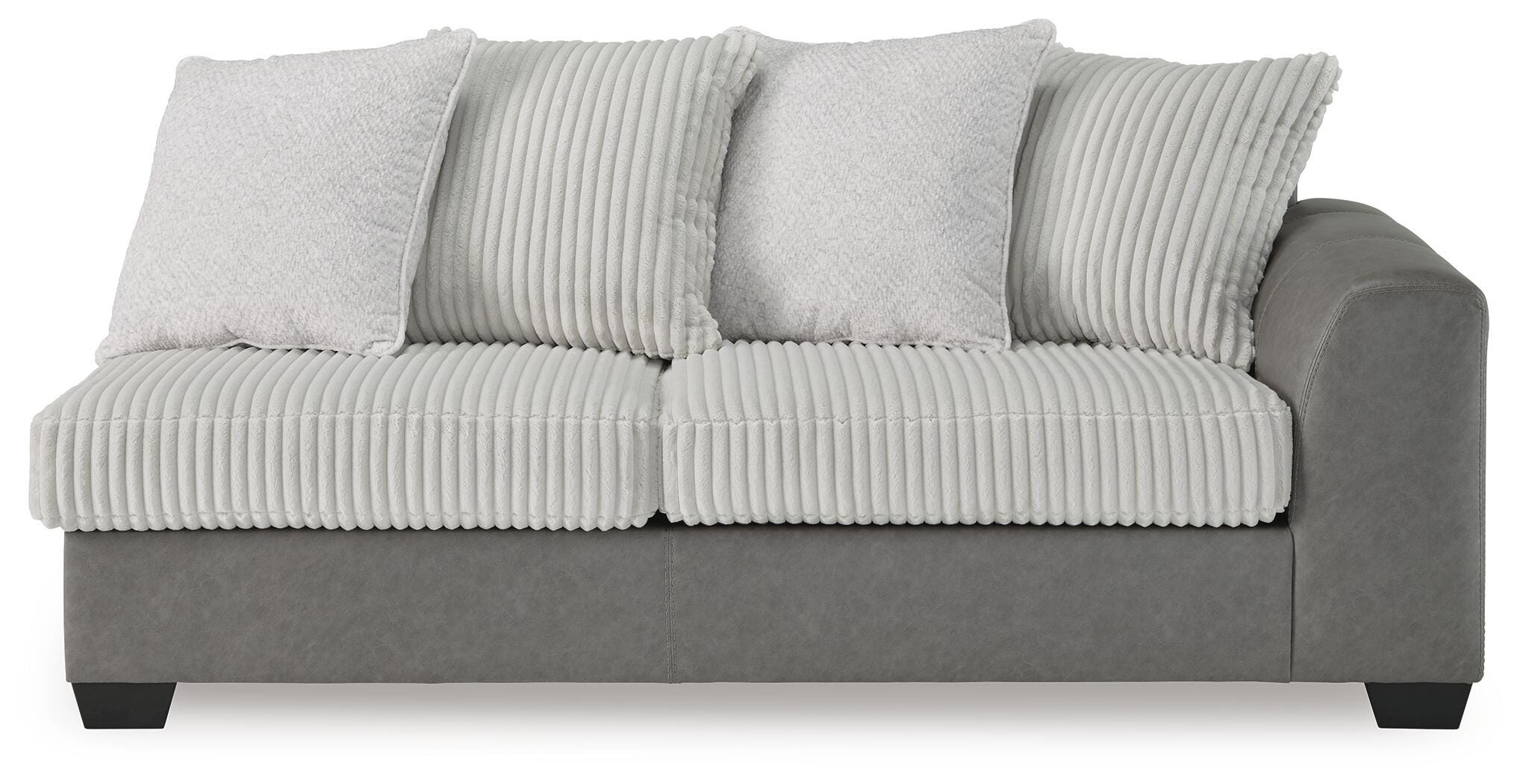 Clairette Court 2-Piece LAF Chaise Sectional in Alloy Chenille