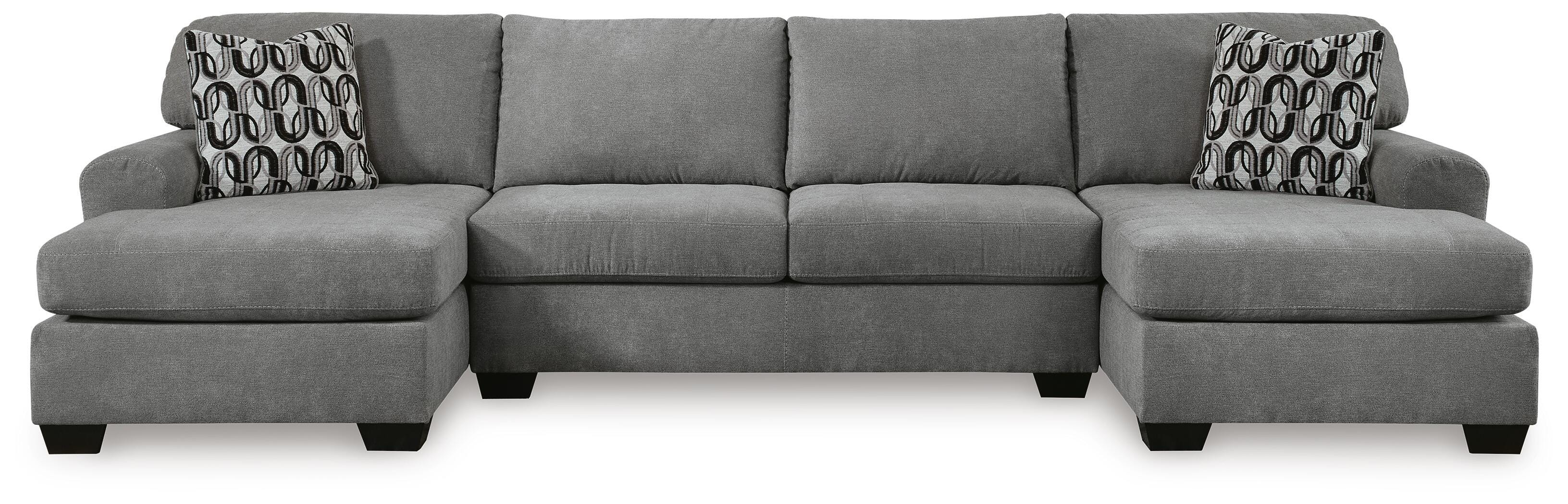 Birkdale Court 3-Piece RAF Sectional in Gray Chenille