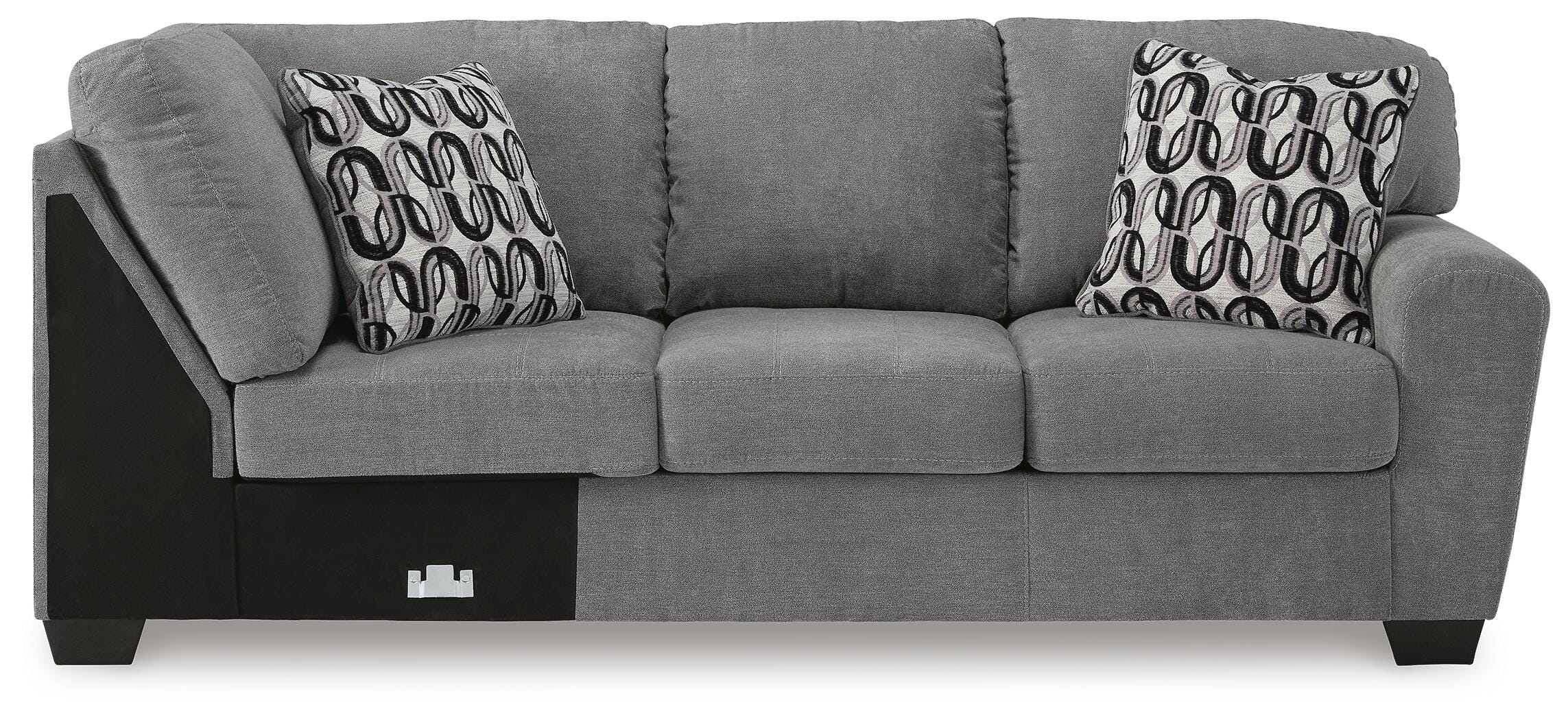 Birkdale Court 3-Piece LAF Chaise Sectional in Gray Chenille