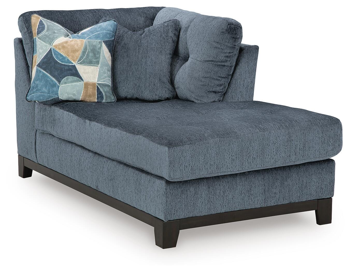 Maxon Place 3-Piece RAF Chaise Sectional in Navy Chenille