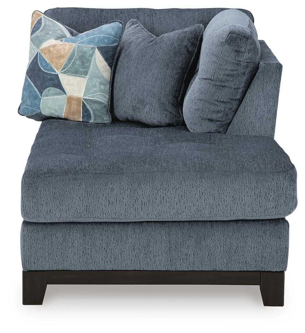 Maxon Place 3-Piece RAF Chaise Sectional in Navy Chenille