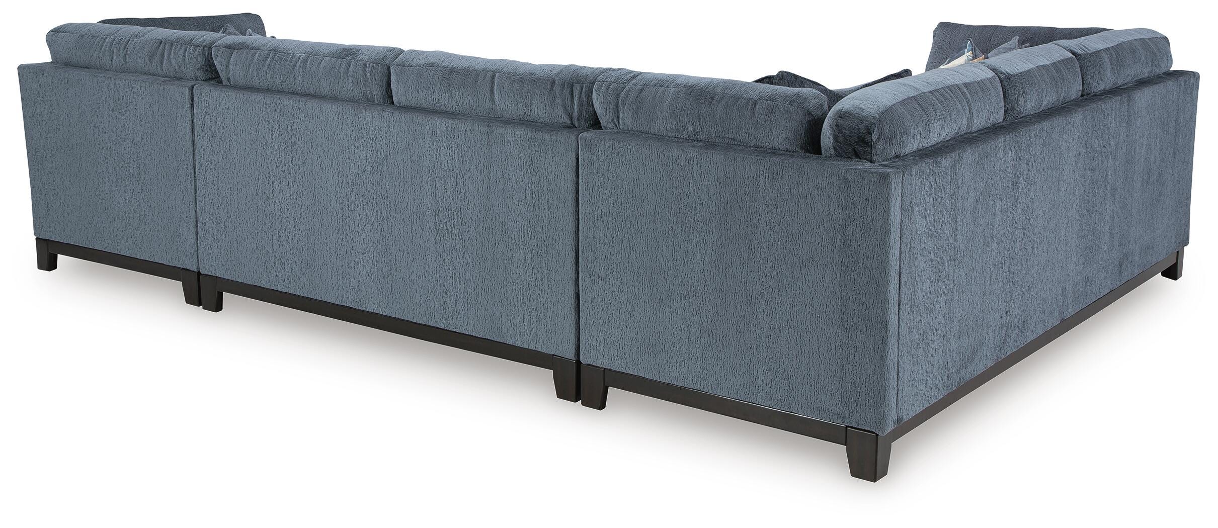 Maxon Place 3-Piece RAF Chaise Sectional in Navy Chenille
