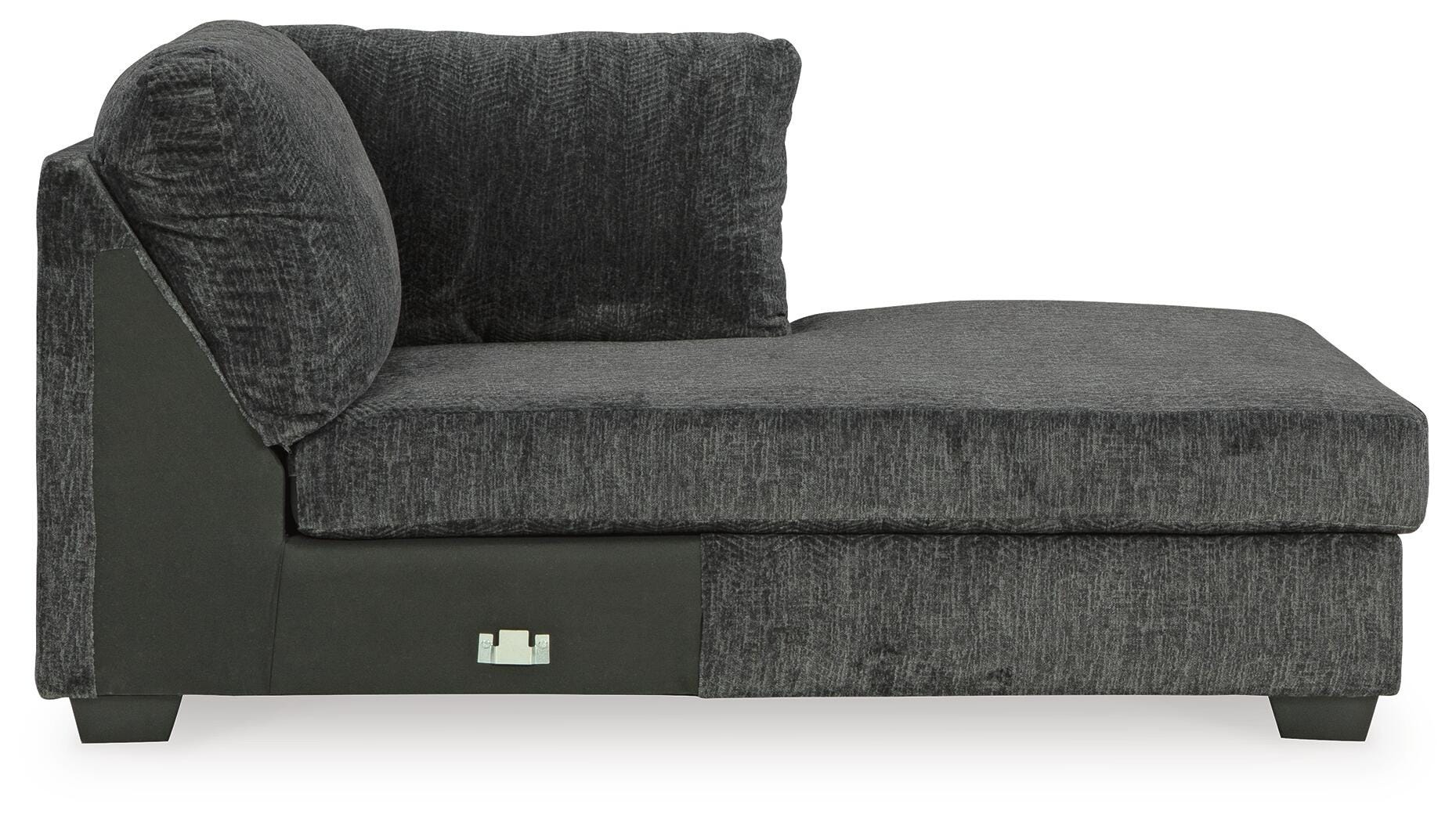 Biddeford 2-Piece RAF Chaise Sleeper Sectional in Shadow Velvet