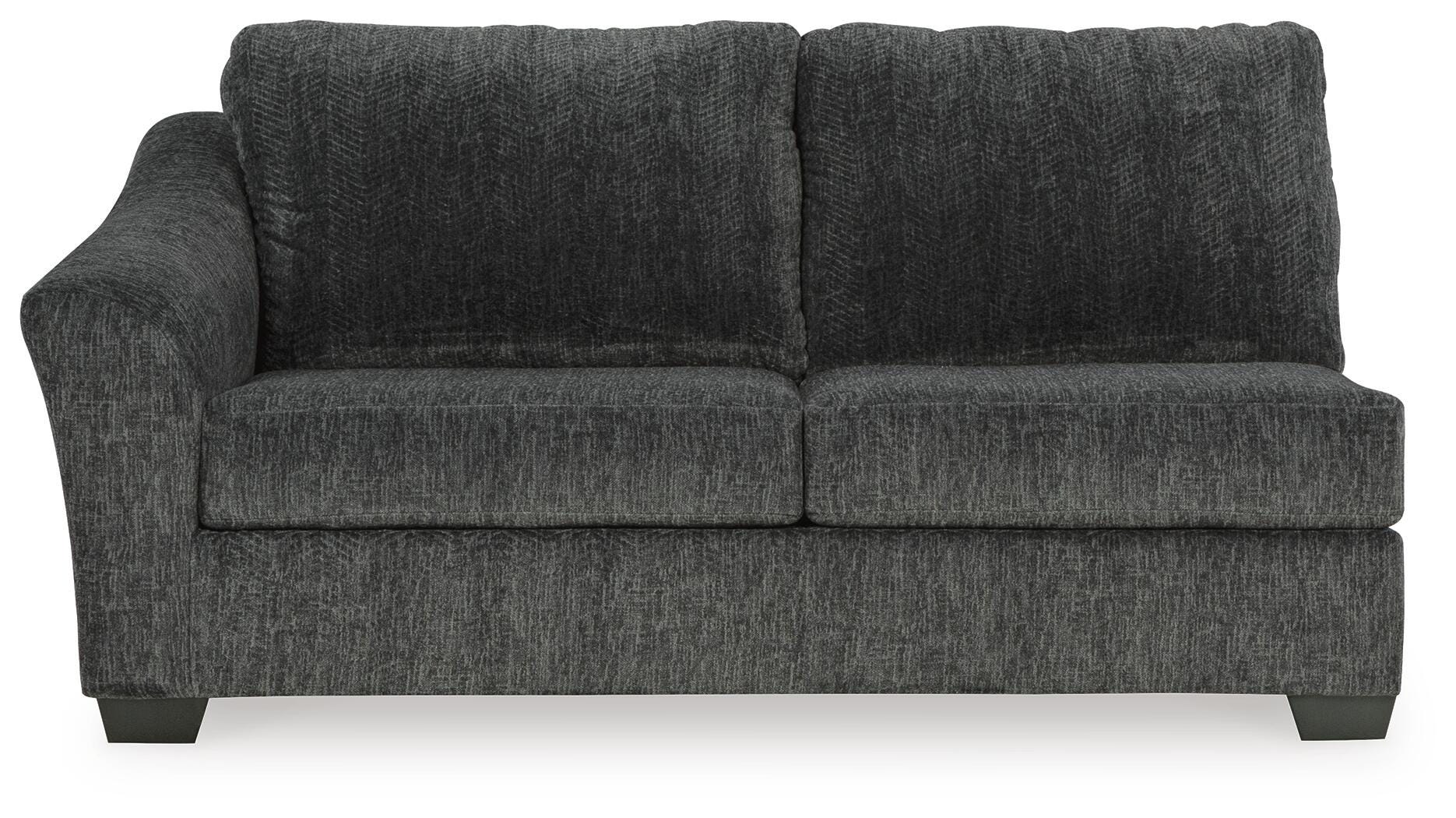 Biddeford 2-Piece RAF Chaise Sleeper Sectional in Shadow Velvet
