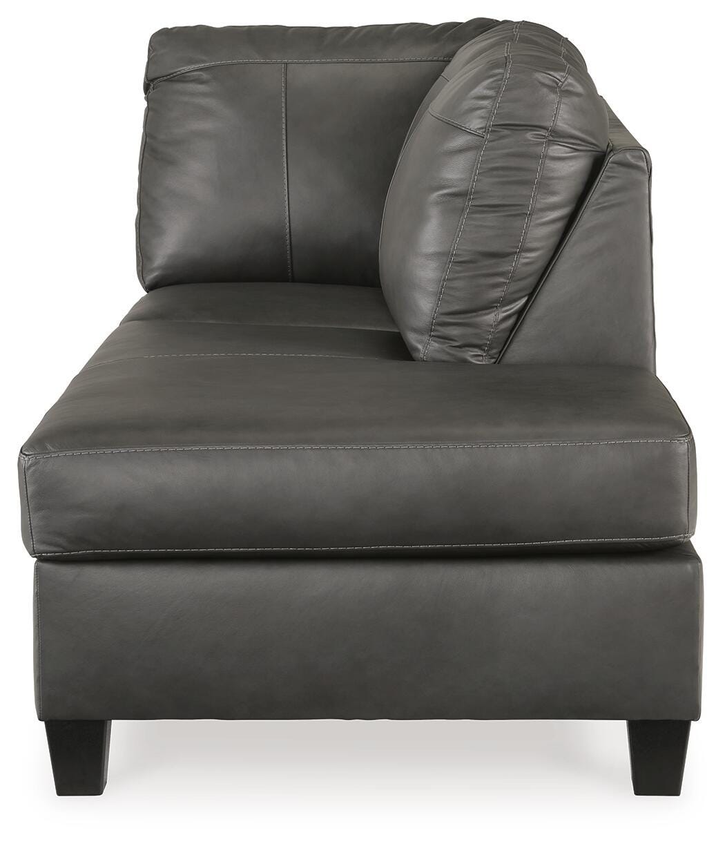 Valderno 2-Piece RAF Chaise Sectional in Fog Leather