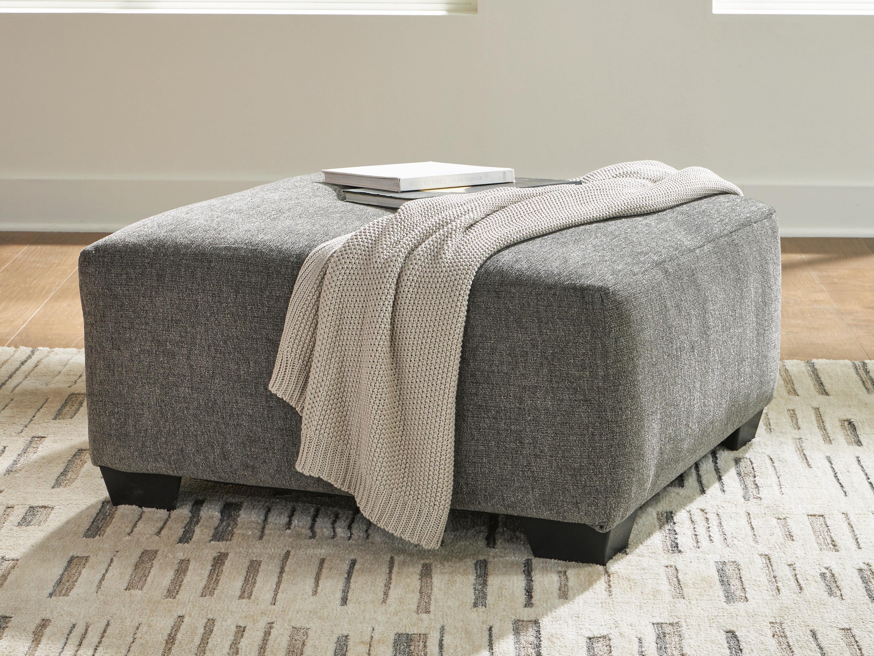 Clarington Oversized Accent Ottoman in Greystone Chenille
