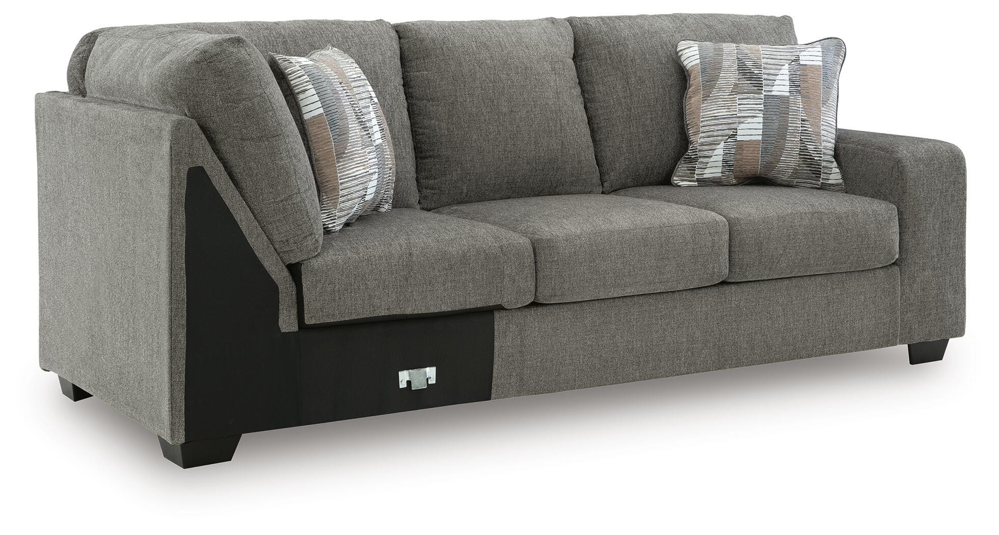 Clarington 3-Piece LAF Chaise Sleeper Sectional in Greystone Chenille