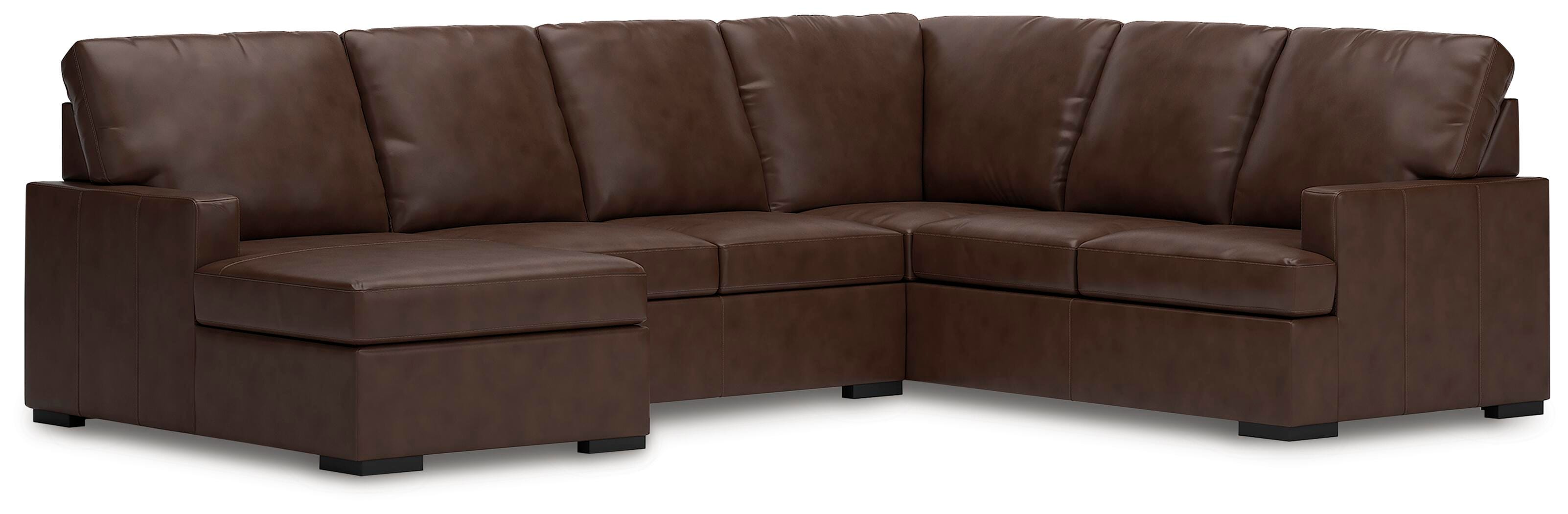 McDowlan 3-Piece LAF Chaise Sectional in Coffee Leather