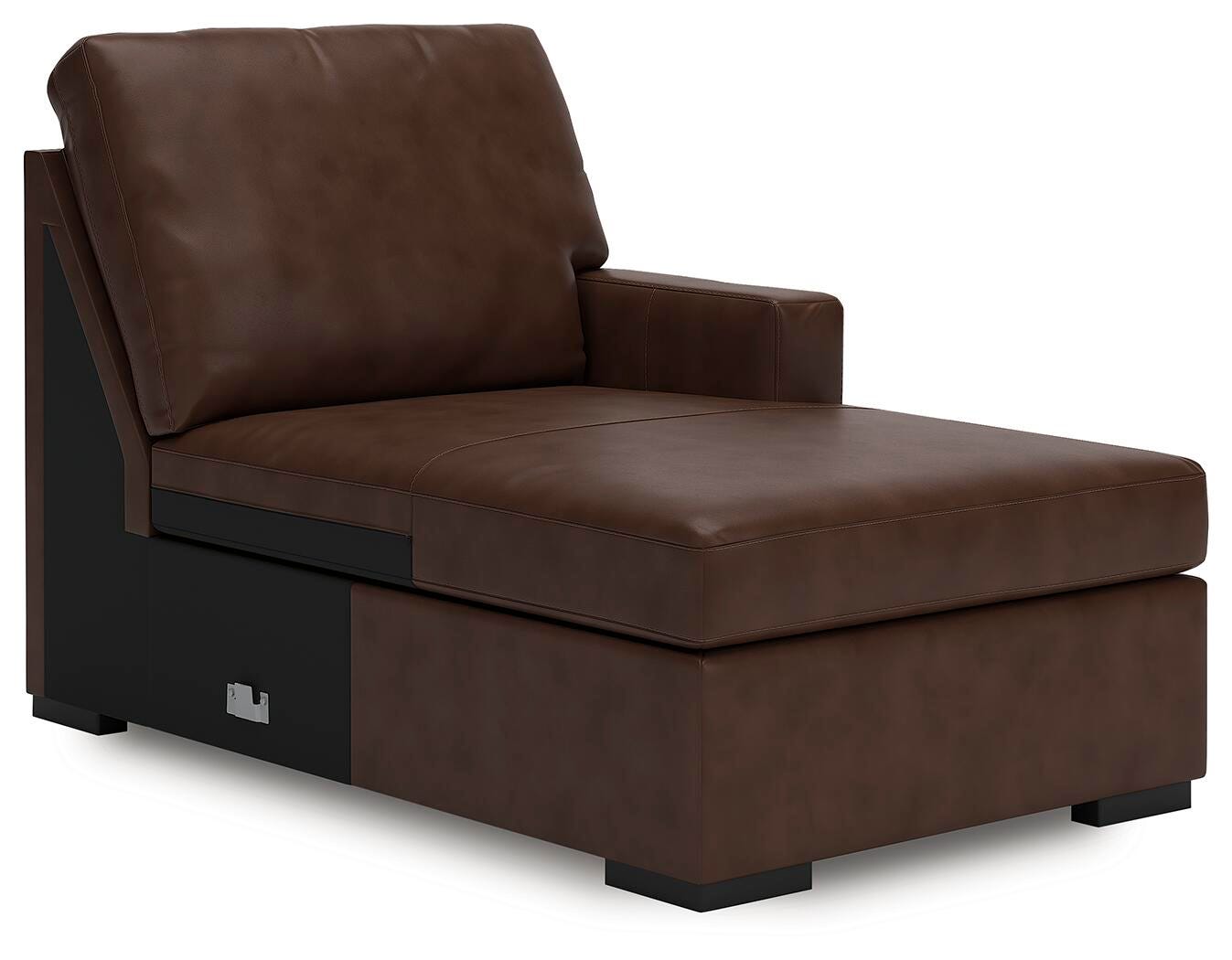 McDowlan 3-Piece Sectional with Double Chaise in Coffee Leather