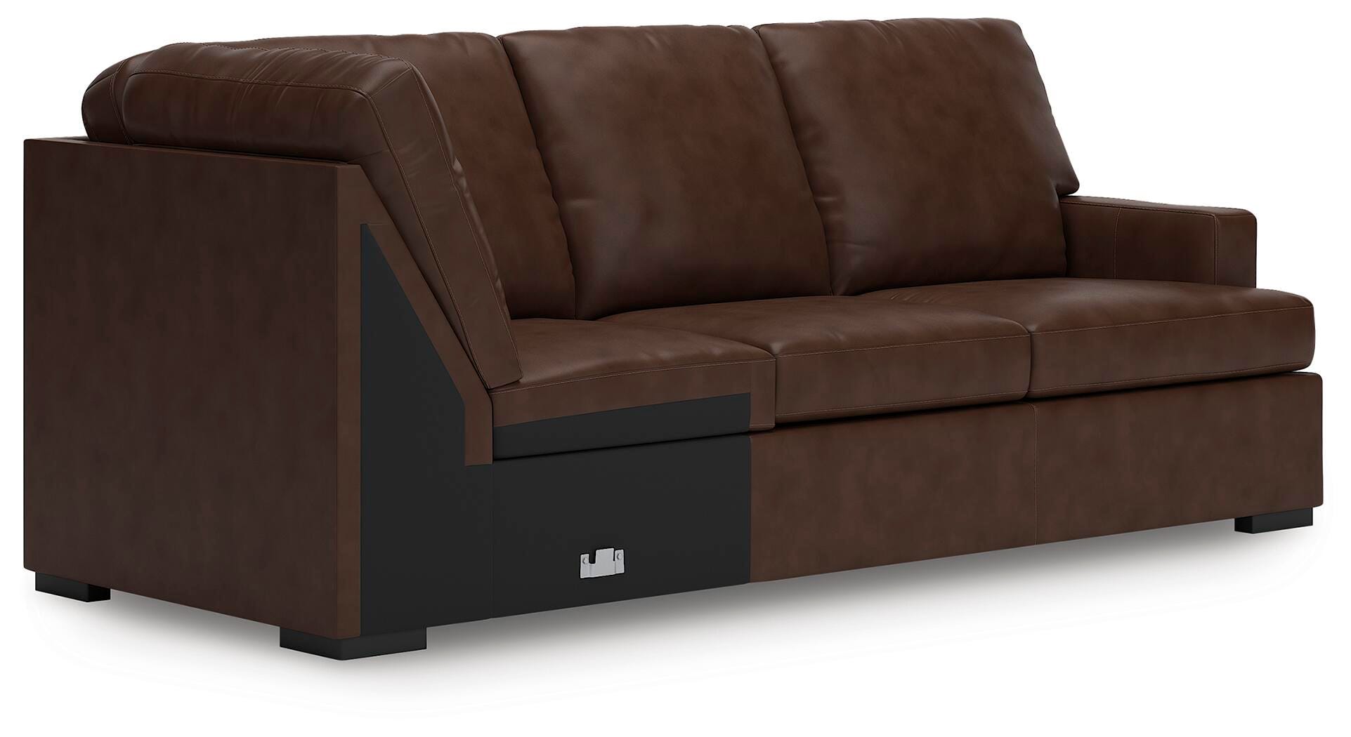McDowlan 3-Piece LAF Chaise Sectional in Coffee Leather