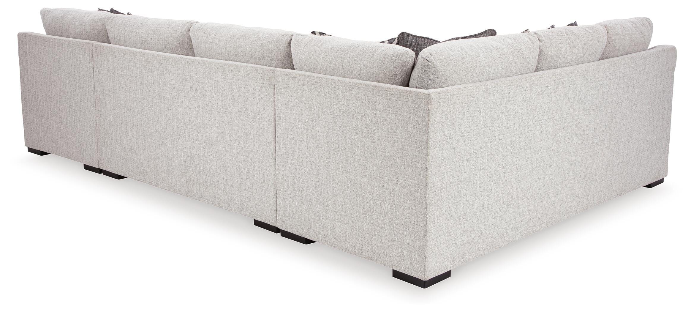 Koralynn 3-Piece RAF Chaise Sectional in Stone Performance Fabric and Next-Gen Nuvella