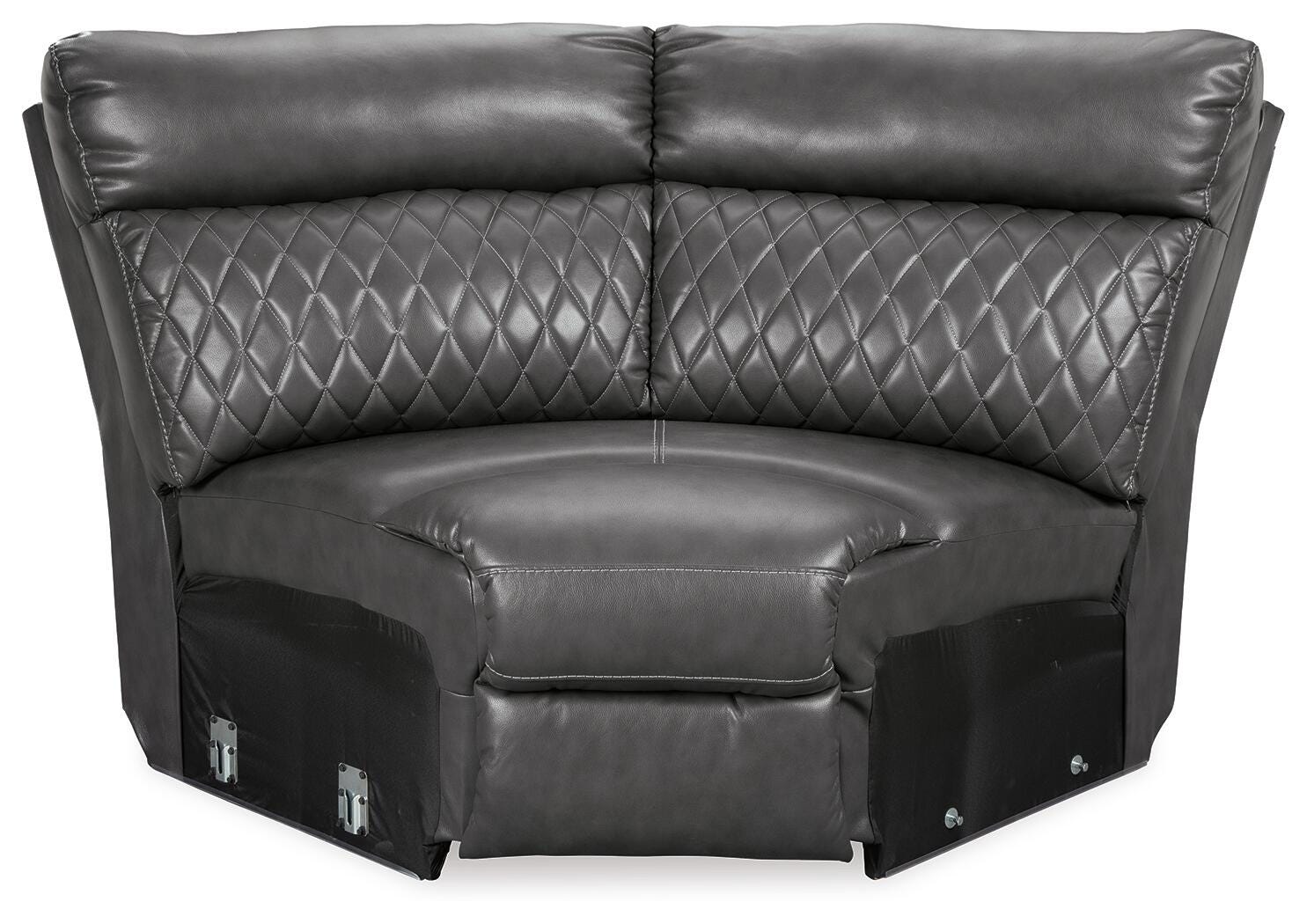 Samperstone 5-Piece Power Reclining Sectional in Gray Faux Leather