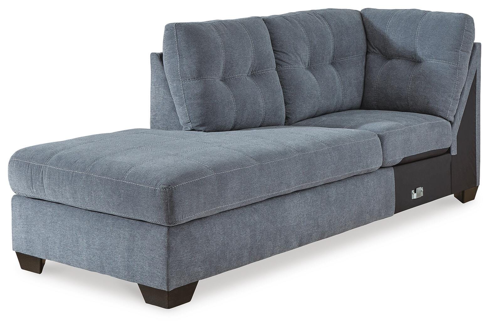 Marleton 2-Piece LAF Chaise Sleeper Sectional in Denim Microfiber