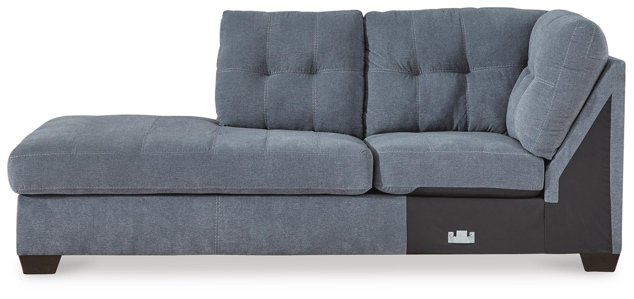 Marleton 2-Piece LAF Chaise Sleeper Sectional in Denim Microfiber