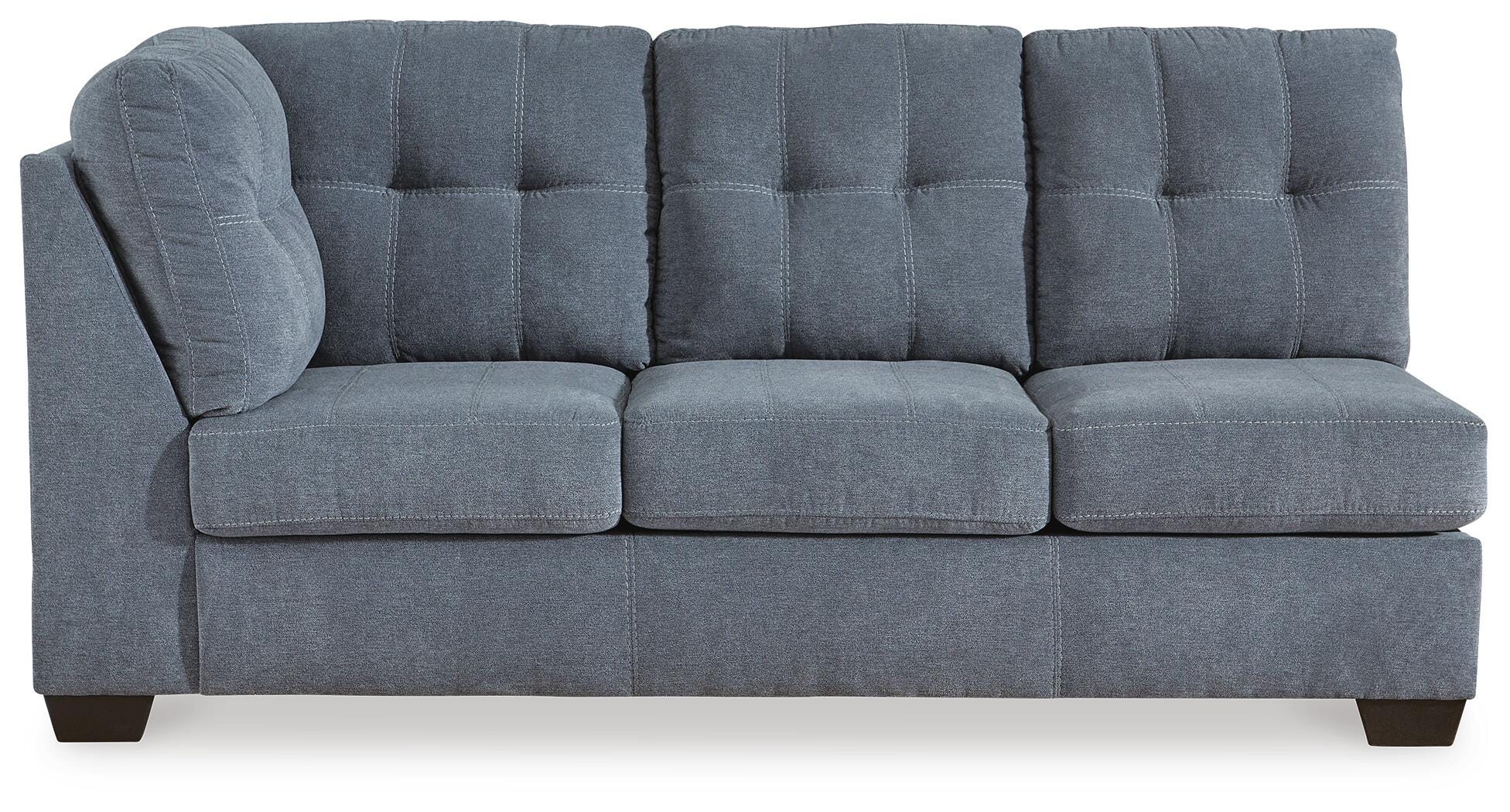 Marleton 2-Piece RAF Chaise Sectional in Denim Microfiber