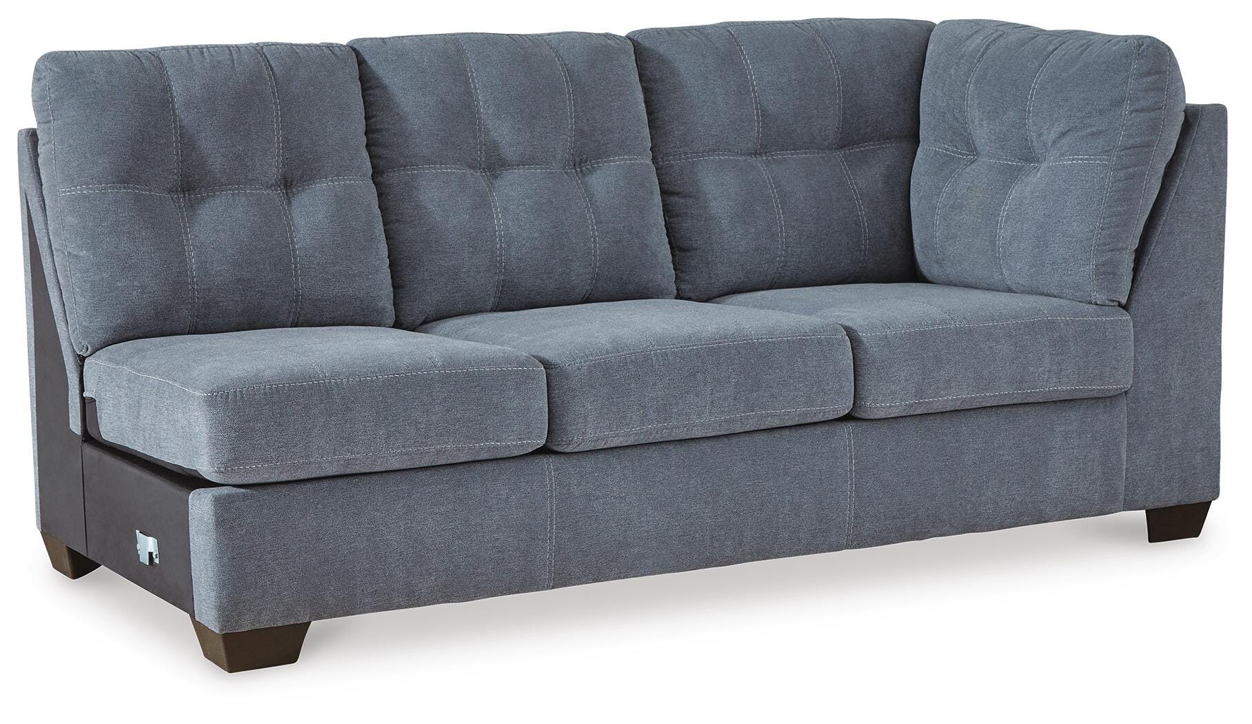Marleton 2-Piece LAF Chaise Sectional in Denim Microfiber