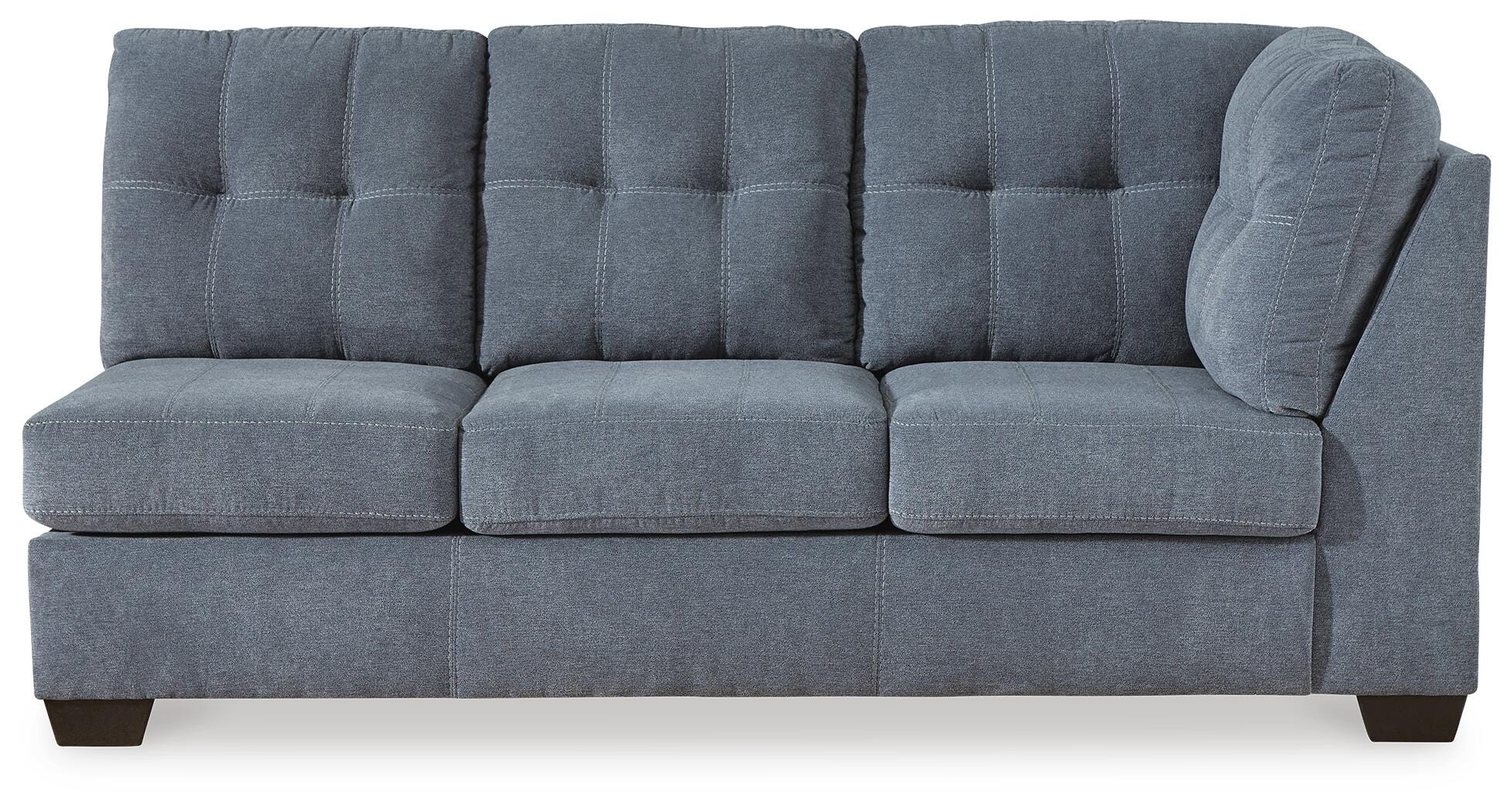 Marleton 2-Piece LAF Chaise Sectional in Denim Microfiber