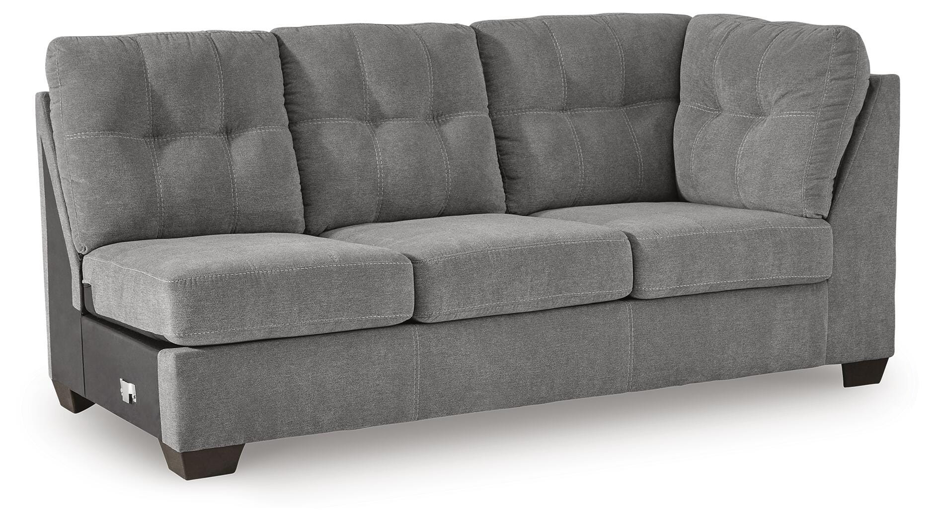 Marleton 2-Piece LAF Chaise Sectional in Gray Microfiber