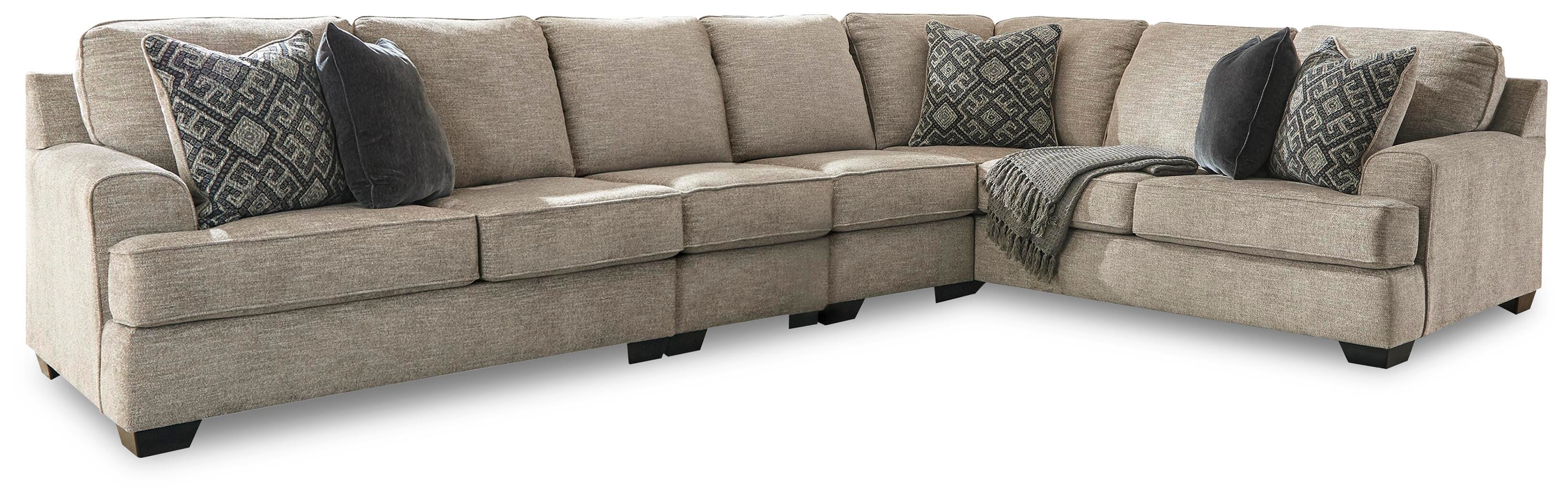 Bovarian 4-Piece RAF Sectional in Stone Chenille