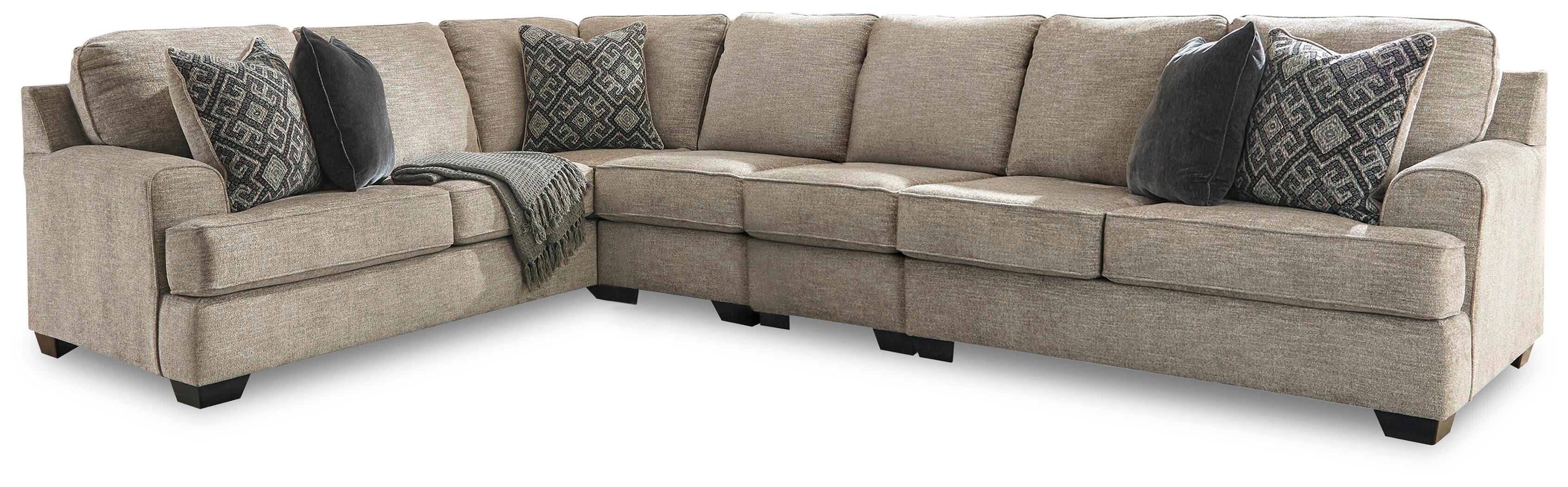 Bovarian 4-Piece LAF Sectional in Stone Chenille