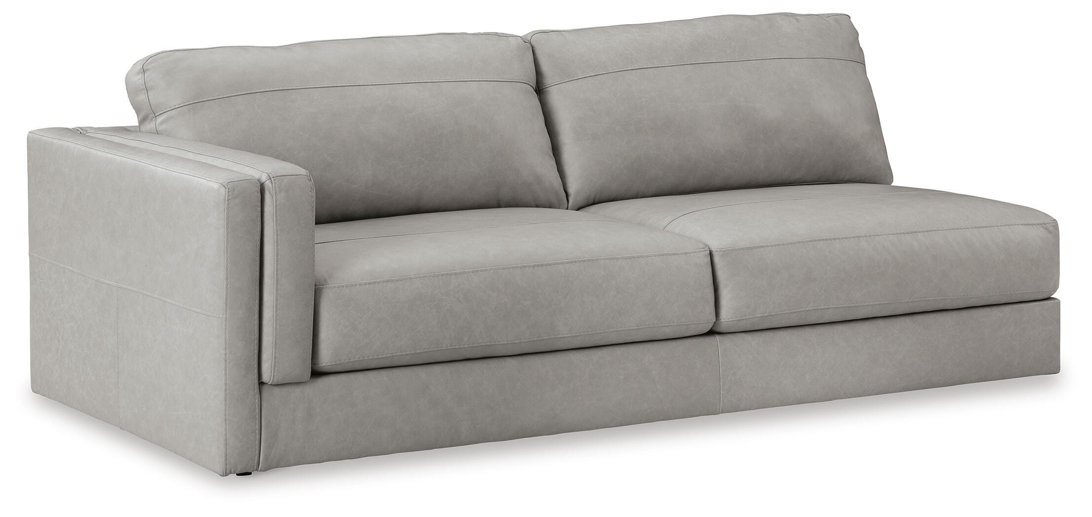 Amiata 2-Piece RAF Chaise Sectional in Glacier Leather