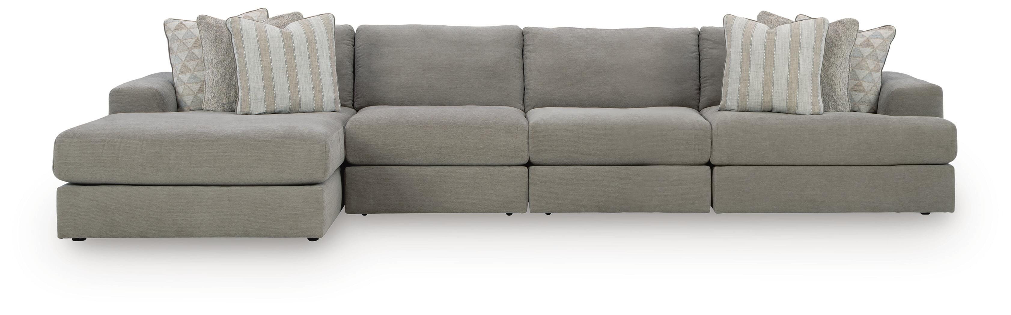 Avaliyah 4-Piece LAF Chaise Sectional in Ash Chenille