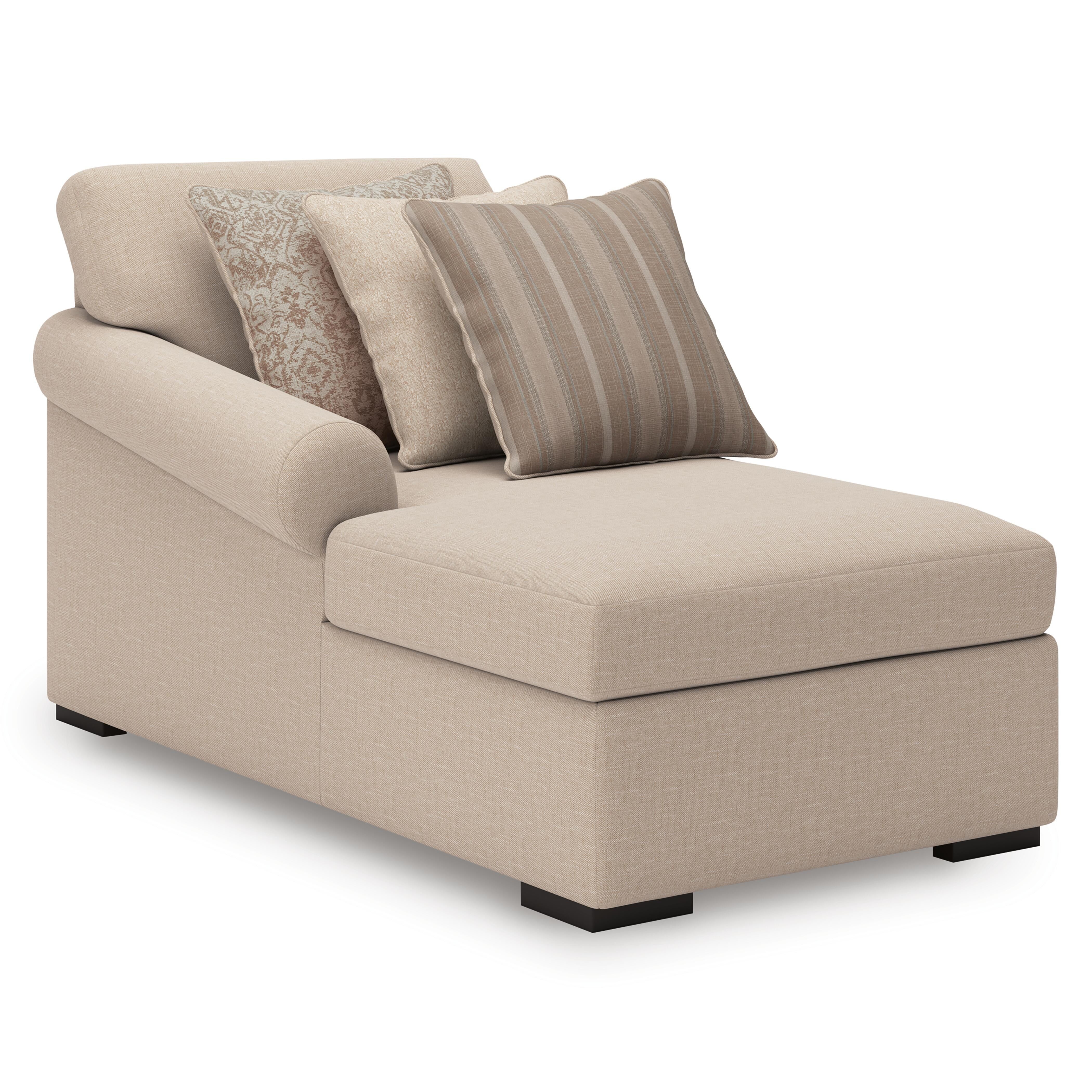 LadyMae 4-Piece LAF Chaise Sectional in Twill Performance Fabric and Next-Gen Nuvella