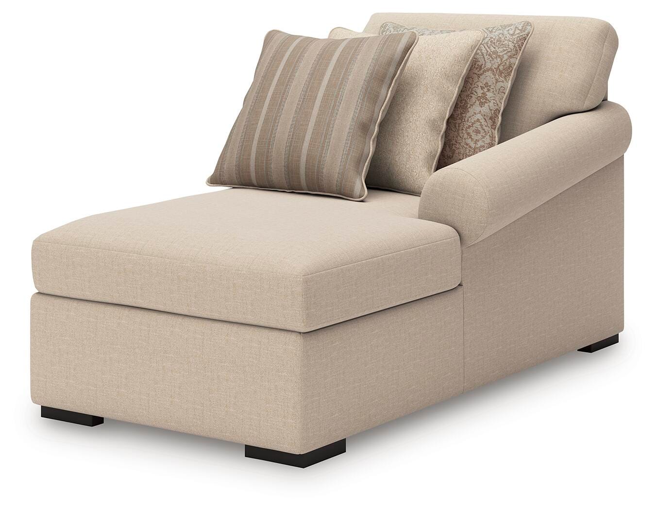 LadyMae 5-Piece RAF Chaise Sectional in Twill Performance Fabric and Next-Gen Nuvella
